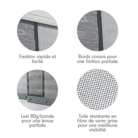 P/MKR13/23I Confort Moustiquaire Rideau, Autre, Ivoire, 130 x 2 x 230 cm
