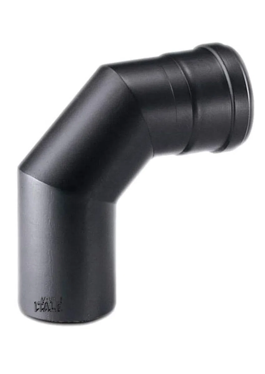 Coude 90° Ligne Pellets - Noir - Poêle à granulés - Coude d'évacuation des fumées Acier ferreux (, D 80 mm RAYON 110)