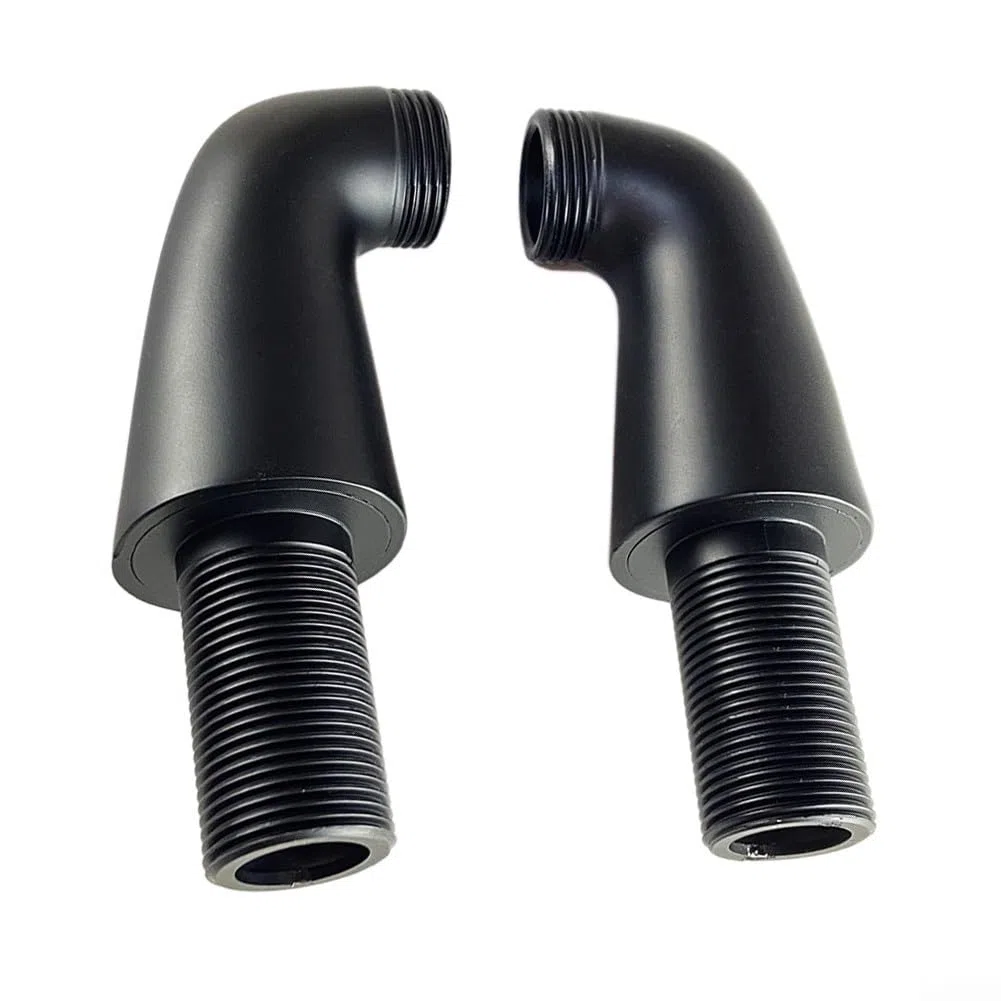 Gdfnmogo Pieds de mitigeur de douche montés sur le pont noir mat pour robinets de baignoire muraux, adaptateur d'extension en laiton massif avec filetage G3/4, convertir