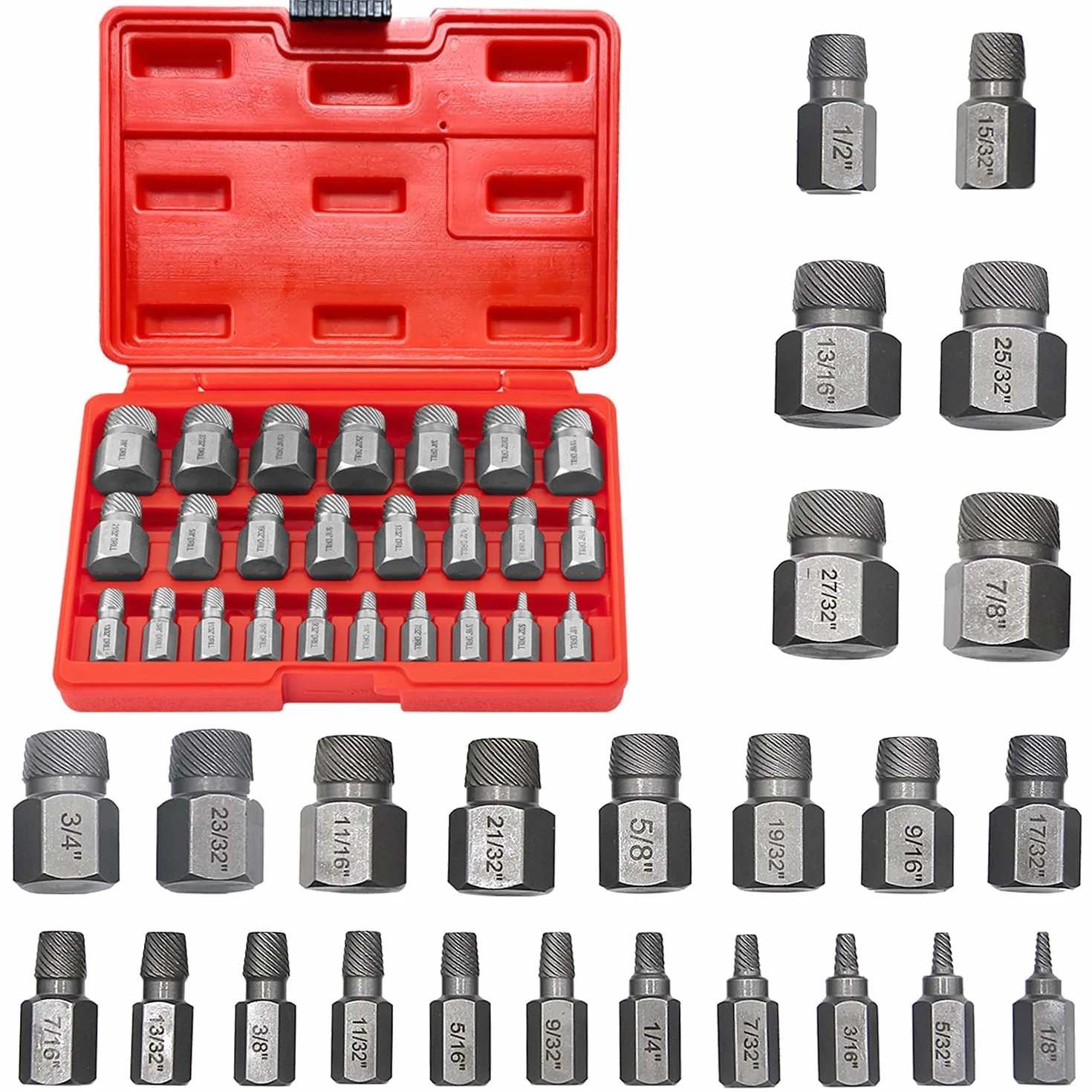 25 Pièces Extracteur de Vis Casse Endommagées, Extracteur de Boulon Goujon, Tourne a Gauche Extracteur pour Toutes Vos Réparations