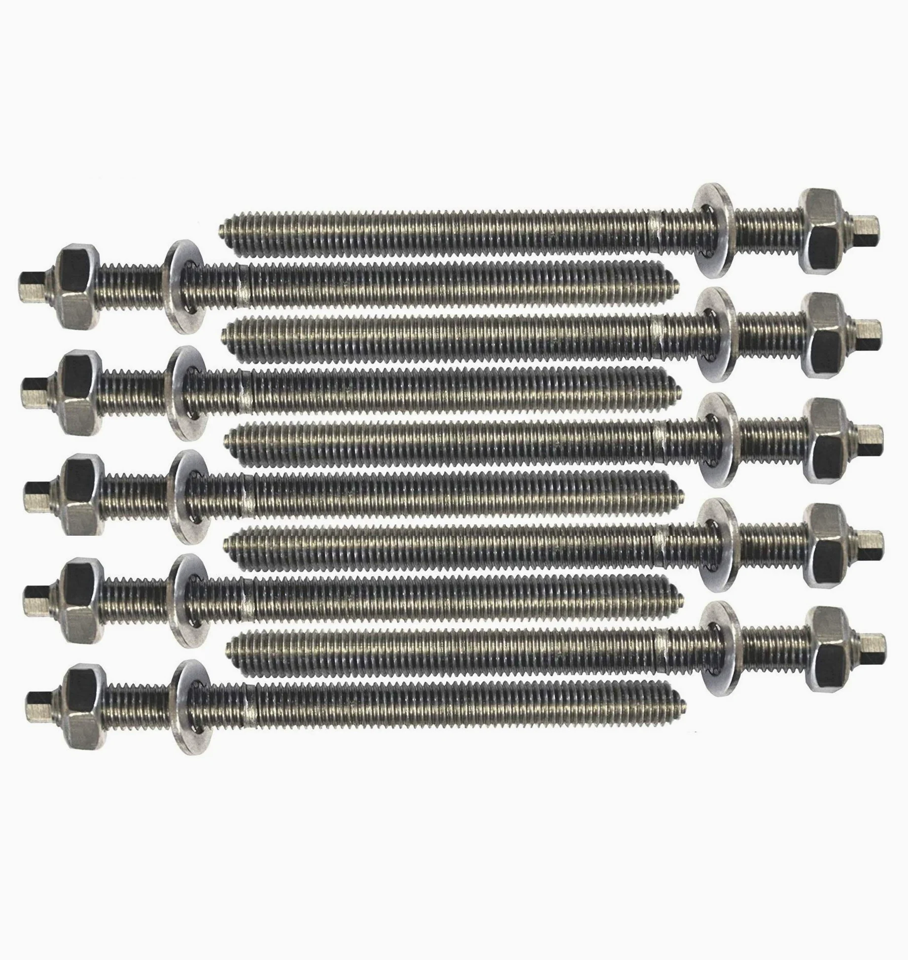PARCO Lot de 10 barres d'ancrage M10 x 130 mm, en acier inoxydable A4, avec homologation européenne