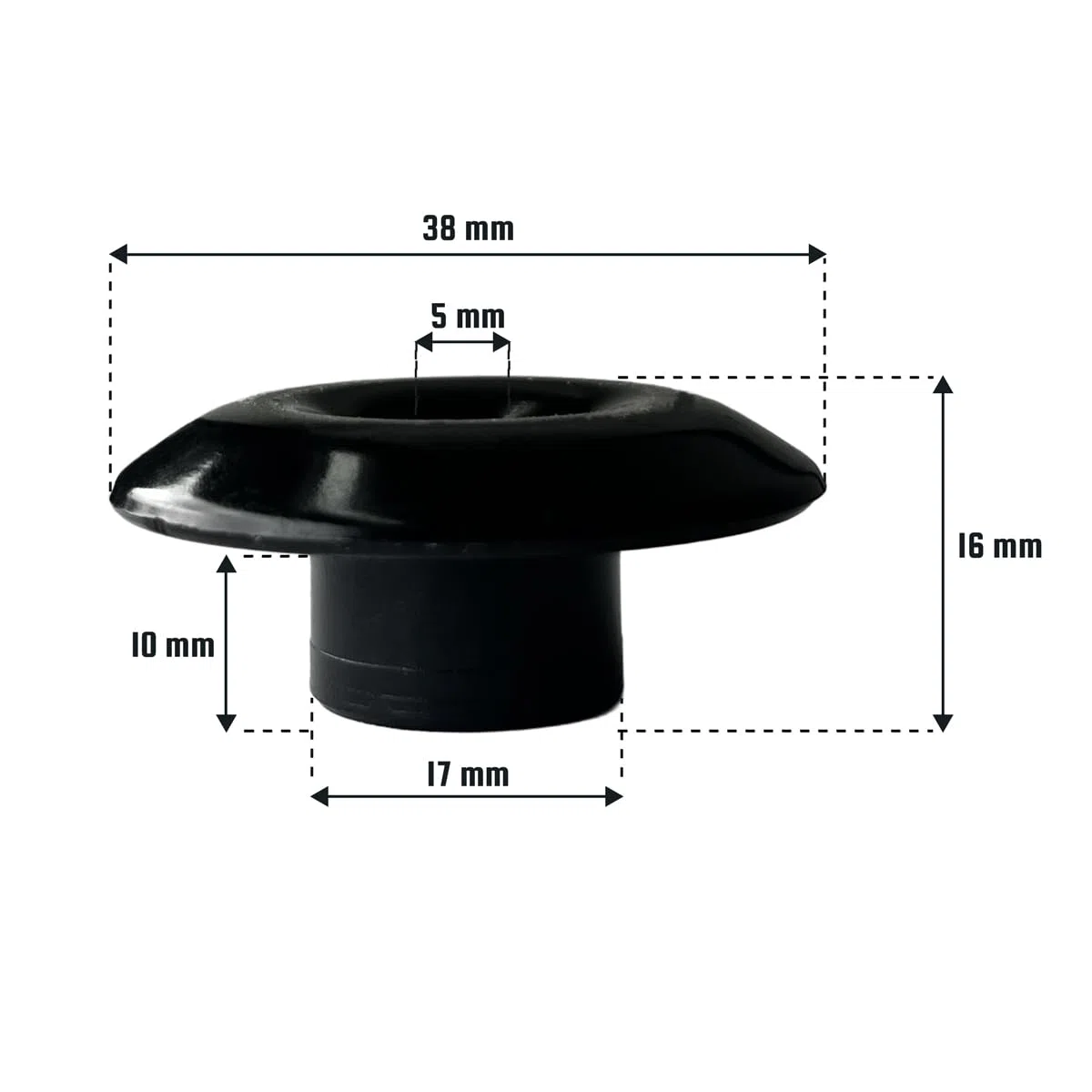 TECPLAST Lot de 60 Crochets Champignons pour bâche - Noir - CC60 - Crochet de Fixation bâche - Pergola, Piscine, Remorque