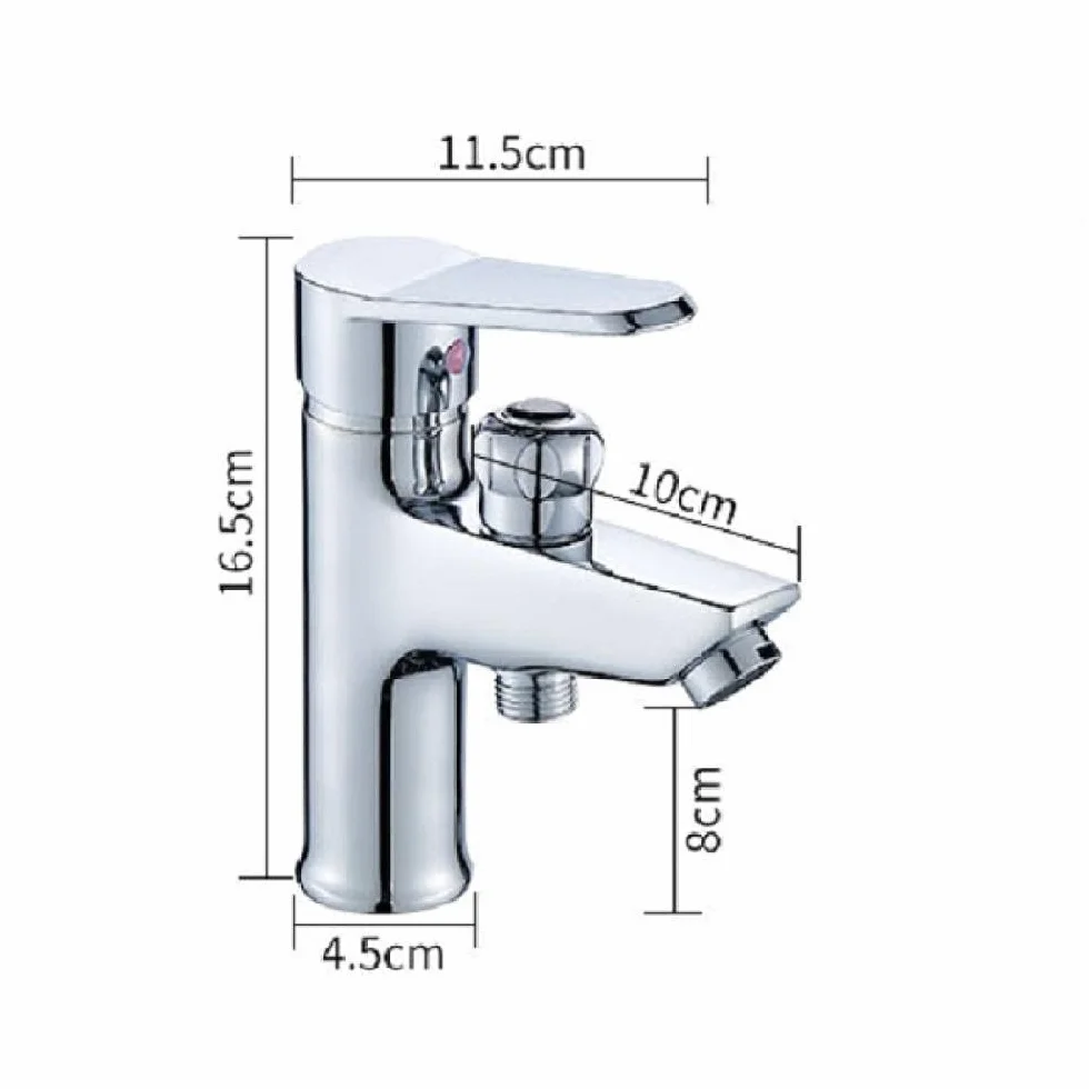 Robinet De Salle De Bain Cascade Salle Bains Matériaux Construction Quincaillerie Robinet Lavabo Monotrou Cuivre Bouton À Double Usage Douche Externe Lavabo Chaud Et Froid Placage