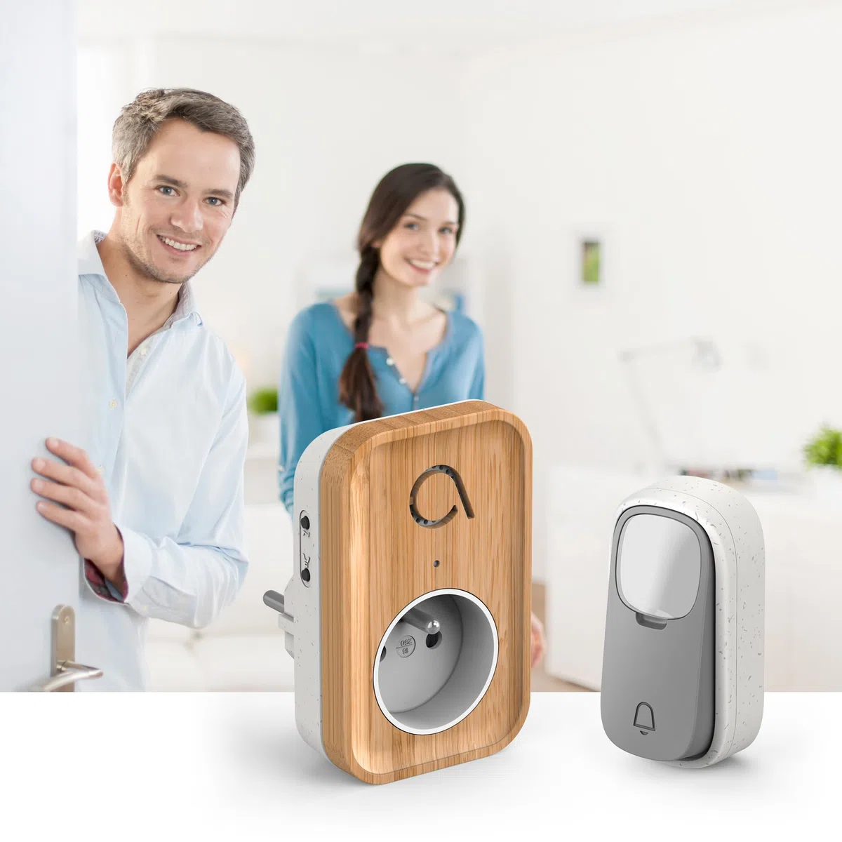 Avidsen - Carillon sans fil sans pile branchement sur prise 230 V technologie Kinétic Bamboo Plug - Avidsen - 102513