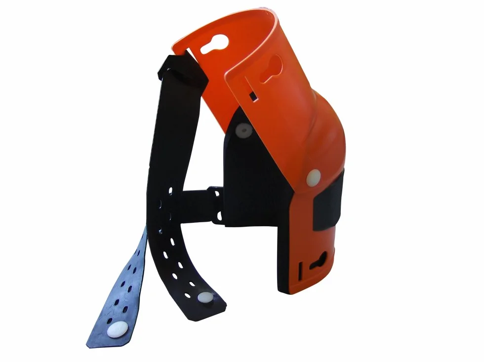 Nierhaus Wohltat Genouillères – Protège-articulations orange avec coussin intérieur en caoutchouc cellulaire – Protection professionnelle des genoux pour pose de sol, construction, travaux publics