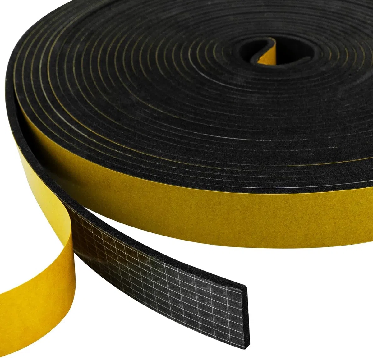 Joint mousse adhésive en caoutchouc expansé, ruban isolant rectangulaire à cellules fermées, noir, 20 x 5 mm x 10 mètres, pour isolation thermique et acoustique