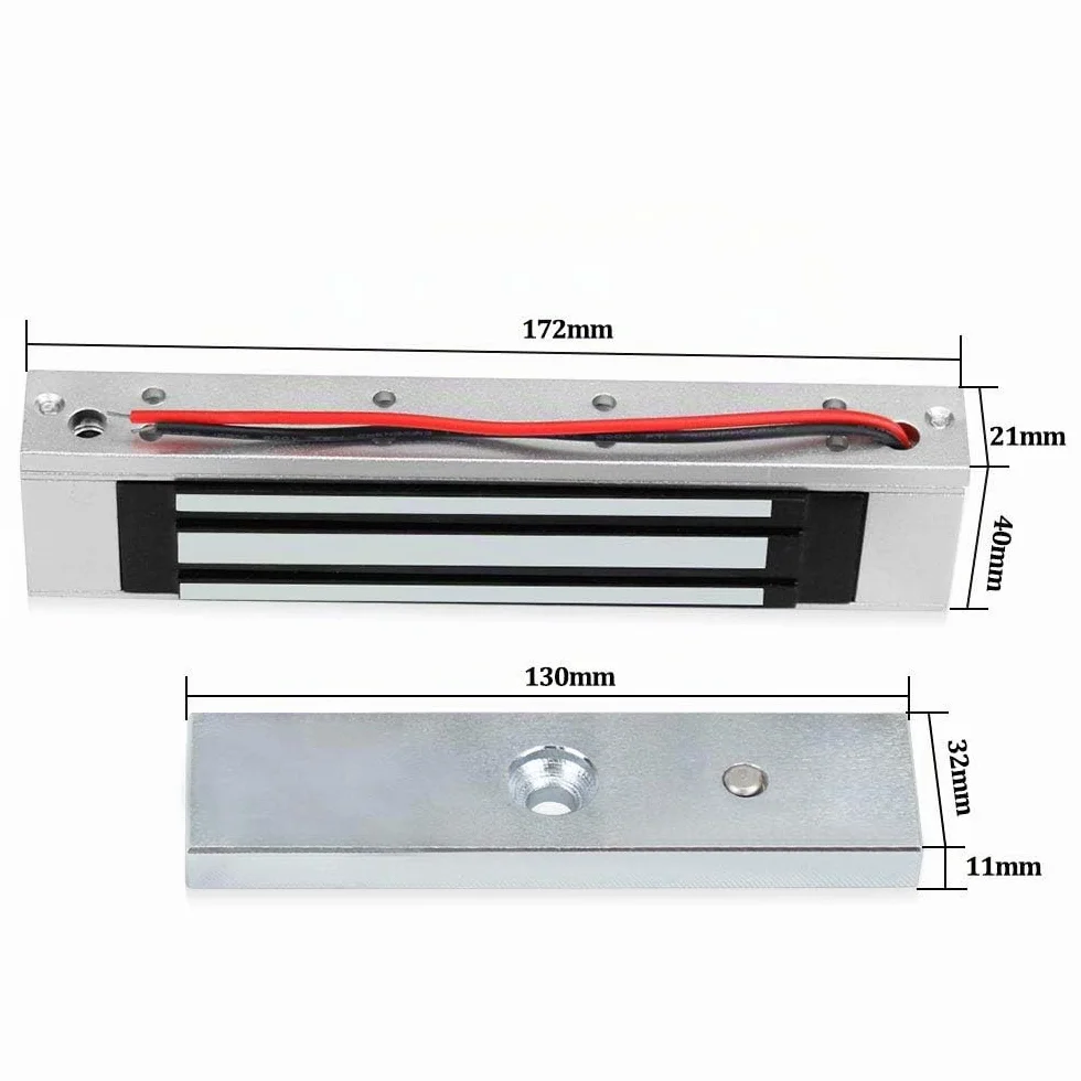 Serrure magnétique électromagnétique Porte Simple 180KG (350LB) avec Support ZL DC12V sécurité intégrée NC rétention de Serrure électrique pour systèmes de contrôle d'accès