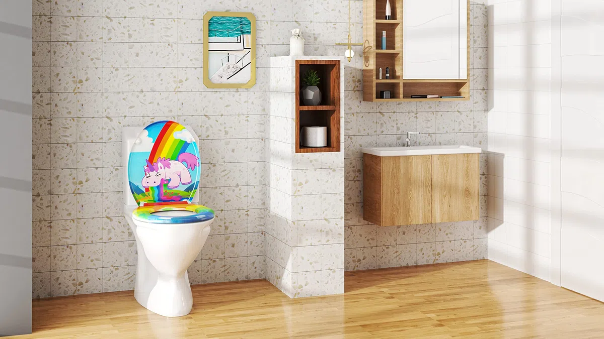 WOLTU Couvercle de WC avec SoftClose fonction,Abattant WC en Duroplaste Siège de toilette Design Déco