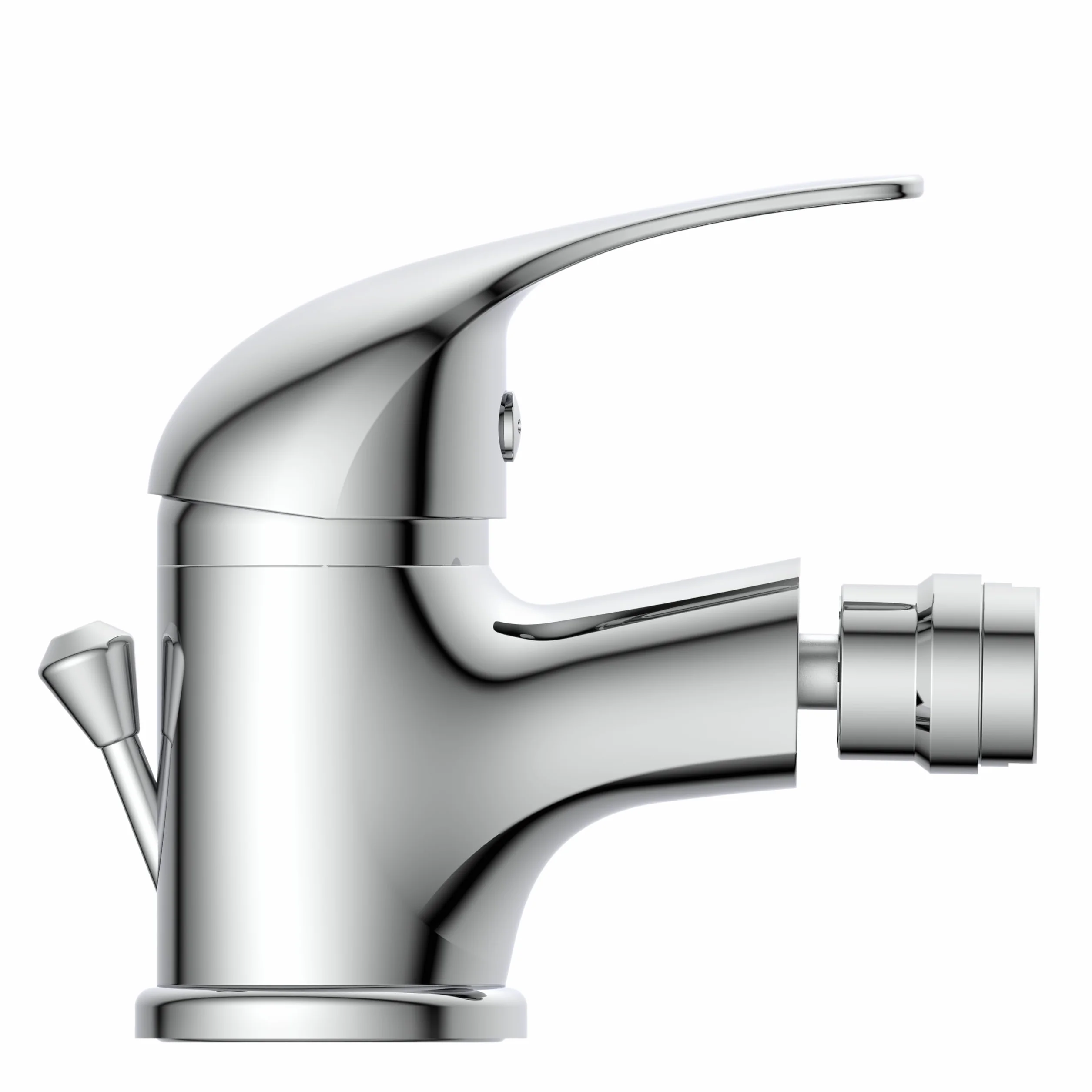 Schütte Athos Robinet Bidet Mitigeur Pivotant avec Bonde | Chrome, orientation réglable, bonde métallique, 2 flexibles 400 mm, montage facile, bidet salle de bain