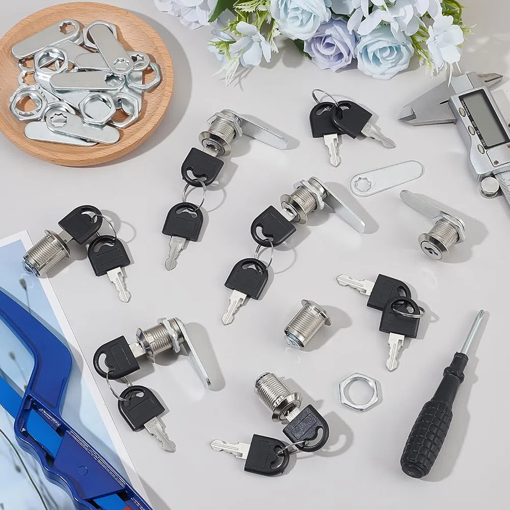 30 paquet de Serrures D'Armoire avec Clés Serrure à Came de 16mm à Clés Identiques pour Boîte à Outils Boîte aux Lettres Camionnettes Armoire Kit de Remplacement Alliage de Zinc