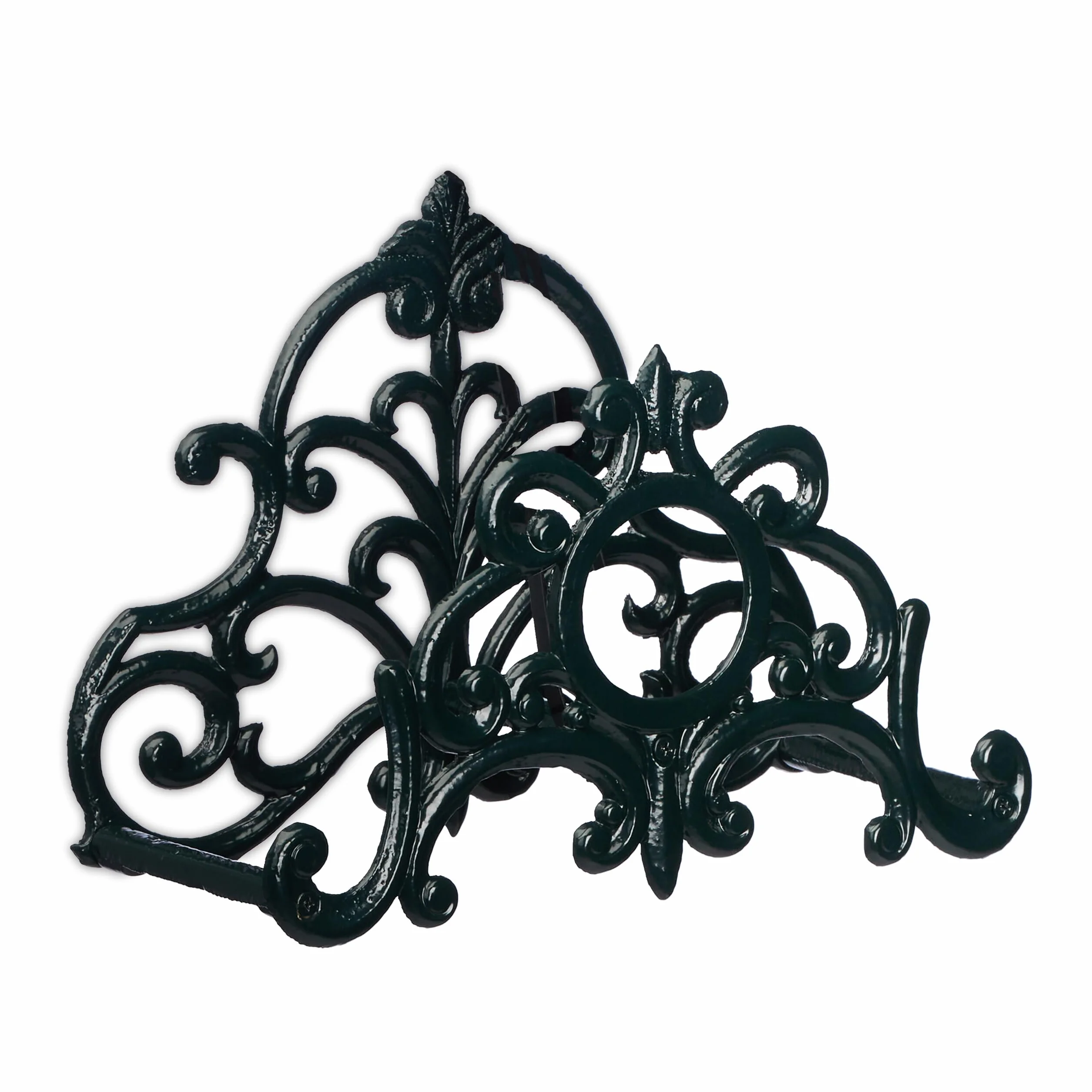 Relaxdays Support Mural pour Tuyau d’arrosage, Design Antique/Vintage, Fonte de Fer, HLP 24,5x31,5x15,5 cm, Vert foncé