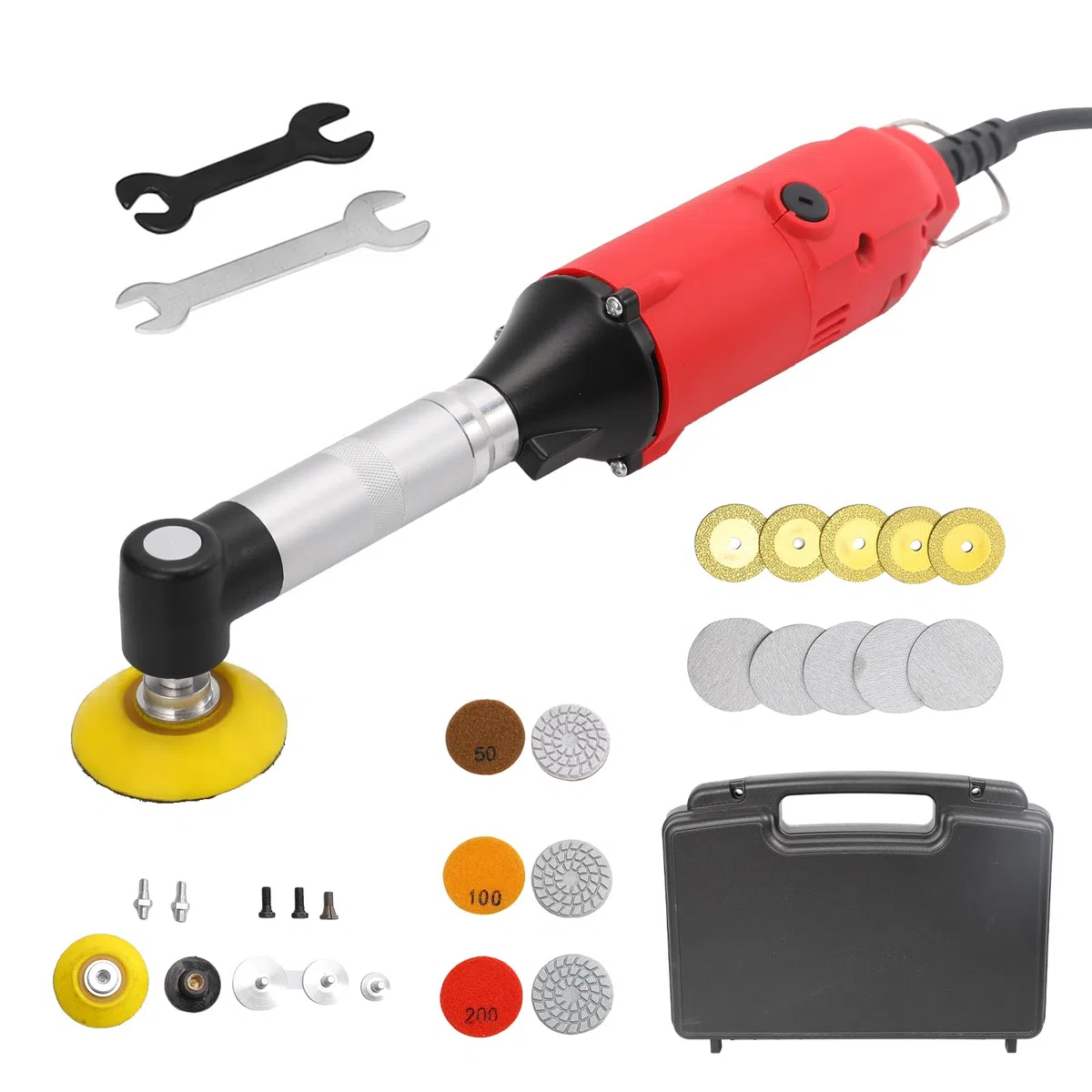 Outil De Restauration Des Joints De Carrelage,18 Pièces Joints de Carrelage – Meuleuse Droite 350W 6 Vitesses, avec Accessoires pour Polissage, Ponçage, Découpe (A)