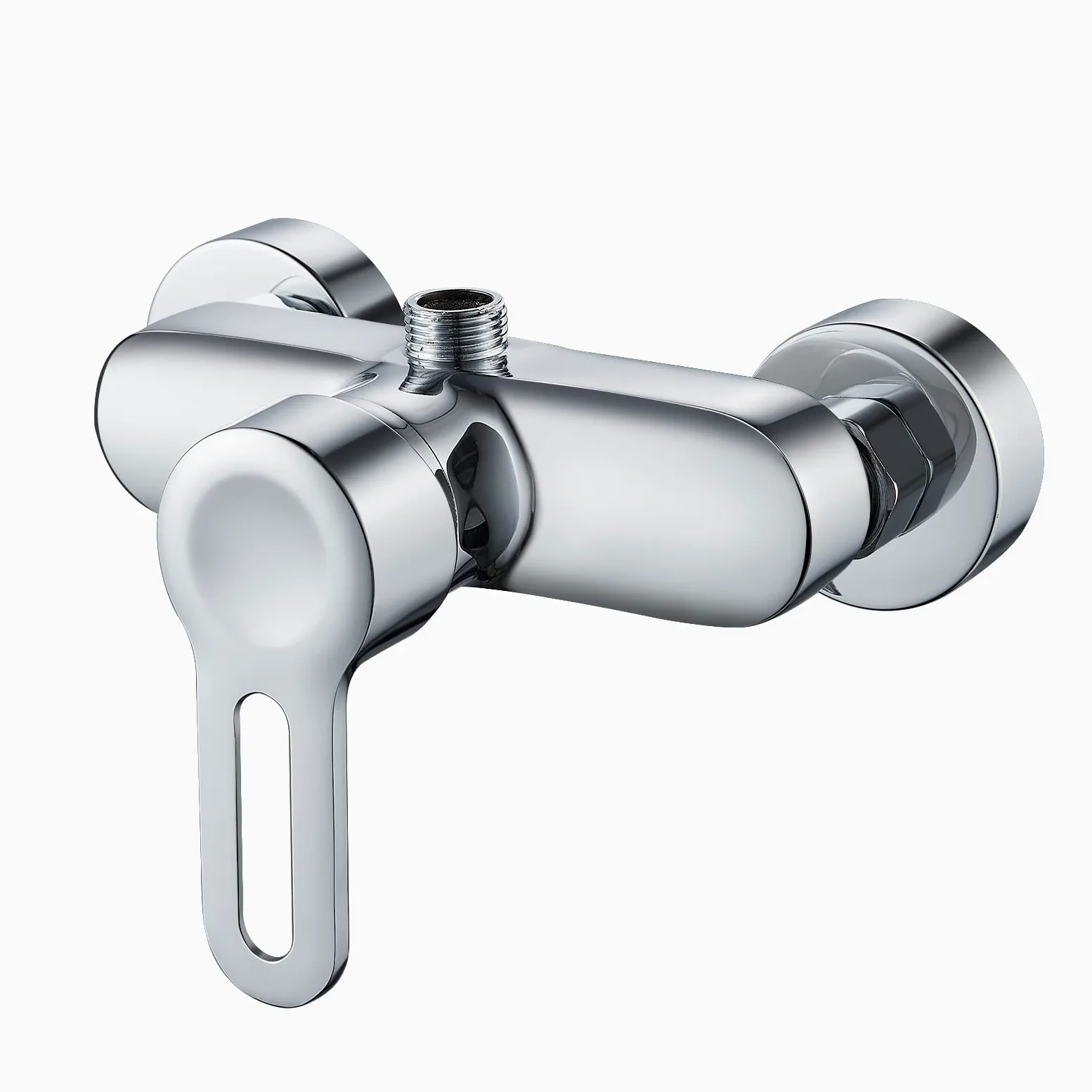 Namuoto Mitigeur Monocommande Douche Chromé, Robinet Mitigeur de Douche Mural, Sortie D'eau Vers le Haut en 1/2" Adaptée aux Colonne de Douche