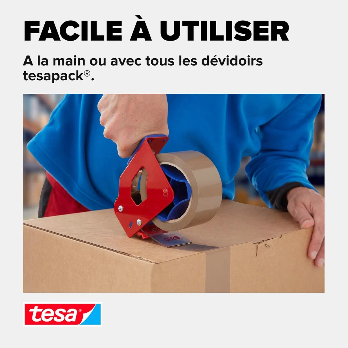 tesapack 4124 Lot de 6 Rubans Adhésifs d'Emballage PVC - Adhésif Premium de Qualité Supérieure pour Emballage de Colis et Cartons - Marron - 6 Rouleaux de 66 m x 50 mm Chacun