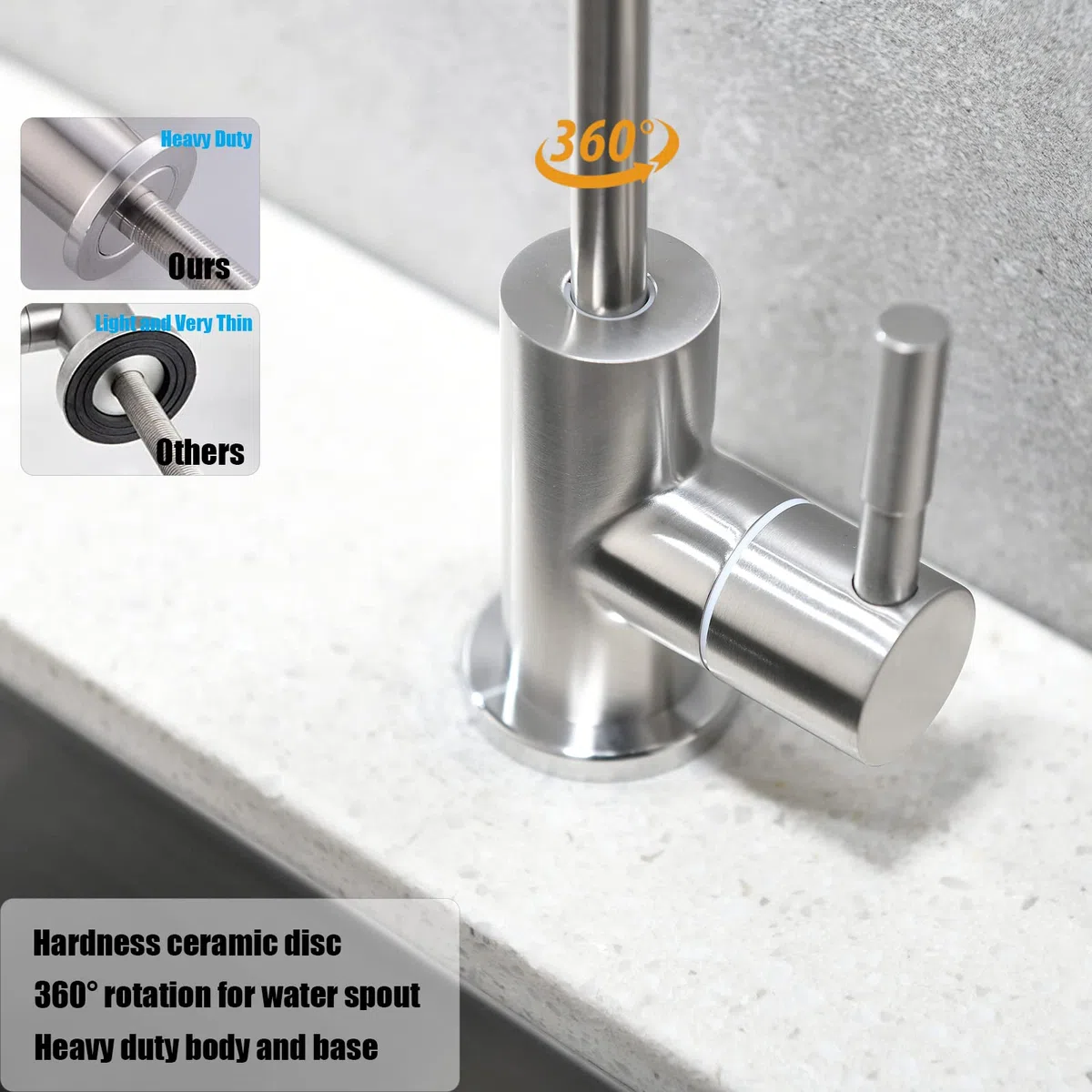 Havin RO Robinet de filtre à eau, robinet d'eau potable compatible avec la plupart des systèmes de filtration d'eau, robinet à osmose inverse de cuisine, robinet d'évier de bar, robinet filtrant,