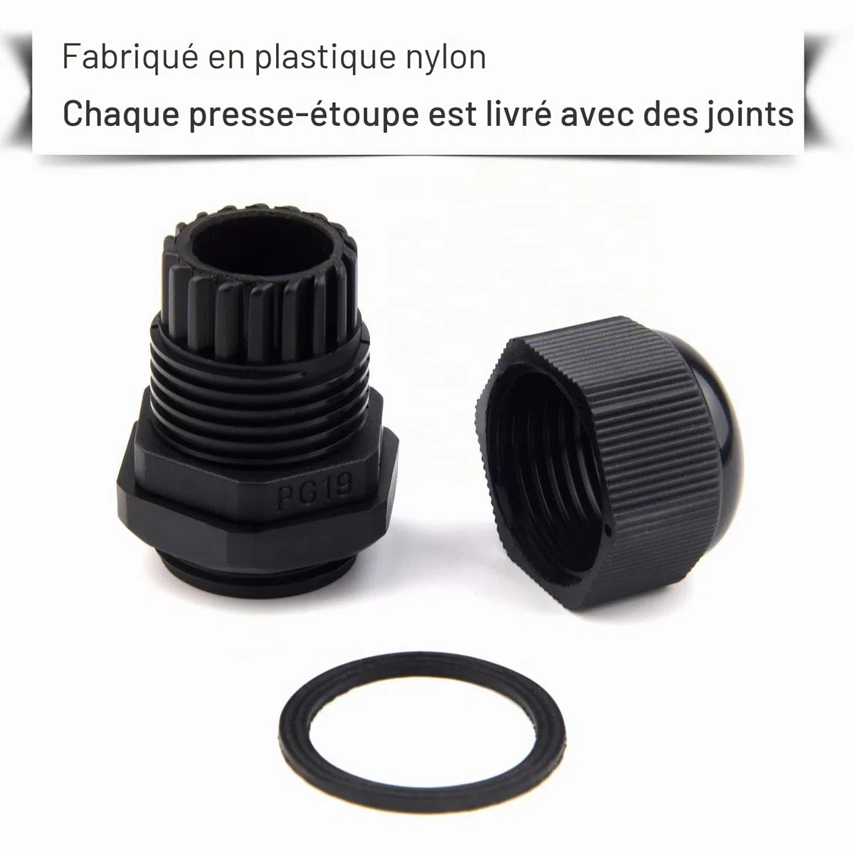TUPARKA Lot de 50 Presse-étoupes étanches réglables 3–16 mm en Plastique avec Joints d'étanchéité dans Une boîte en polypropylène