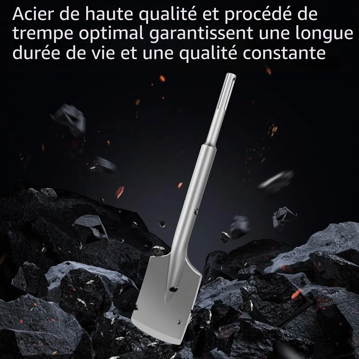 Mèche à pelle SDS MAX, 450 mm x 110 mm, Mèche pour asphalte, Mèche en ardoise pour asphalte, Dégagement pour marteaux démolisseurs, Enlèvement de béton et maçonnerie