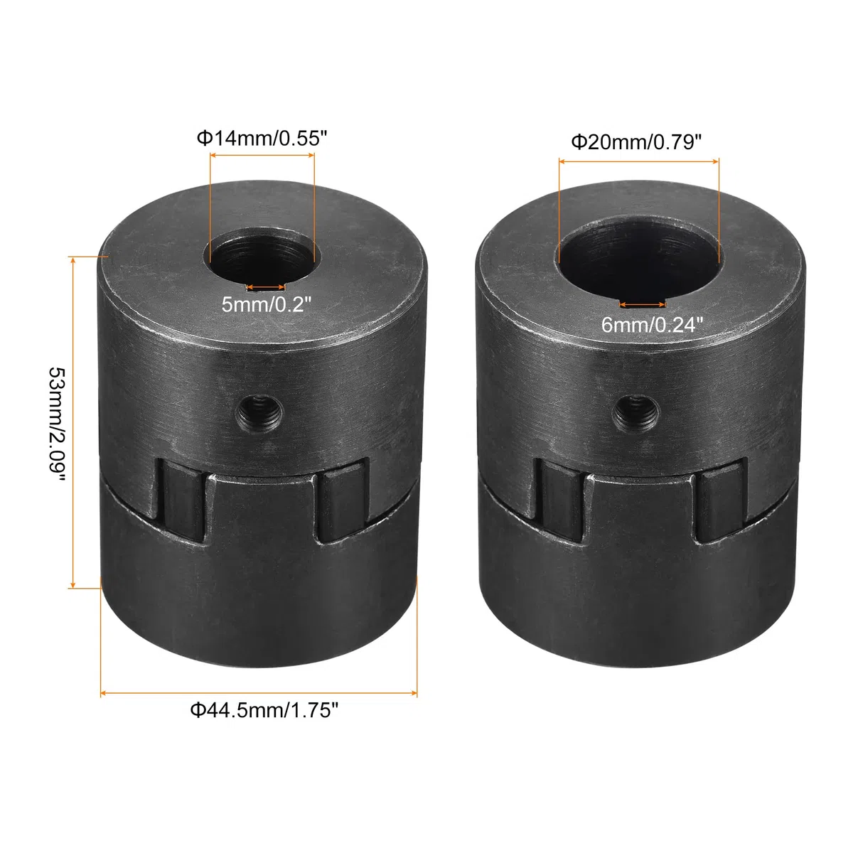 sourcing map Flexible Couplage Arbre 14mm à 20mm 53mm x 44,5mm Moteur Coupleur Joint