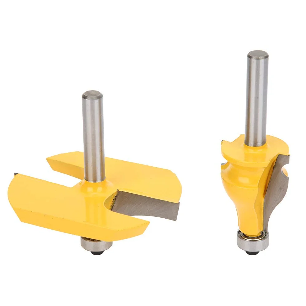 2 Pièces Tige de 8 mm Ensemble d'Embouts de Routeur, Fraises à Main Courante et Bords de Table en Carbure Outils de Coupe-Fraisage pour Le Travail Du Bois pour Professionnels et Débutants
