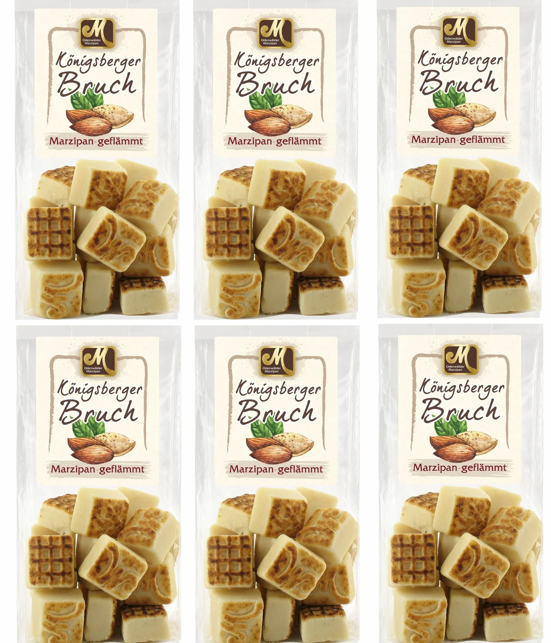 Odenwälder Marzipan Königsberger Lot de 6 massepain noble cassé 1,5 kg