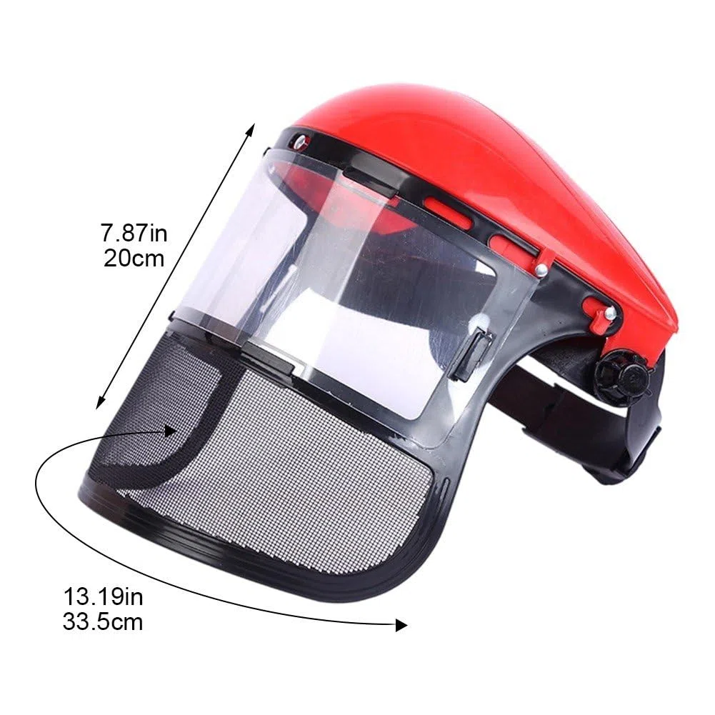 Casque De Sécurité En Maille, Casque De Sécurité Intégral Avec Visière En Maille Pour Tronçonneuse Industrielle, Jardinage, Débroussailleuse, Protection De Bouclier Forestier, Casque De Tondeuse En
