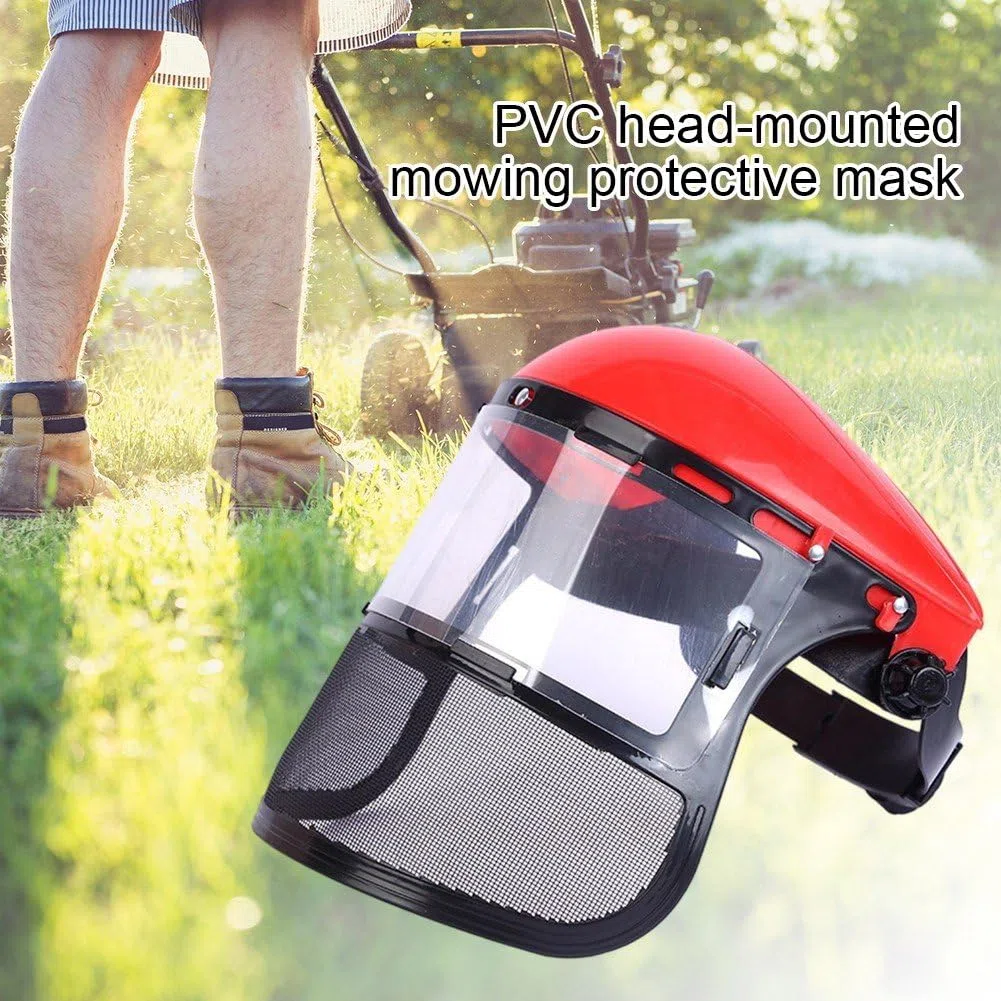 Casque De Sécurité En Maille, Casque De Sécurité Intégral Avec Visière En Maille Pour Tronçonneuse Industrielle, Jardinage, Débroussailleuse, Protection De Bouclier Forestier, Casque De Tondeuse En