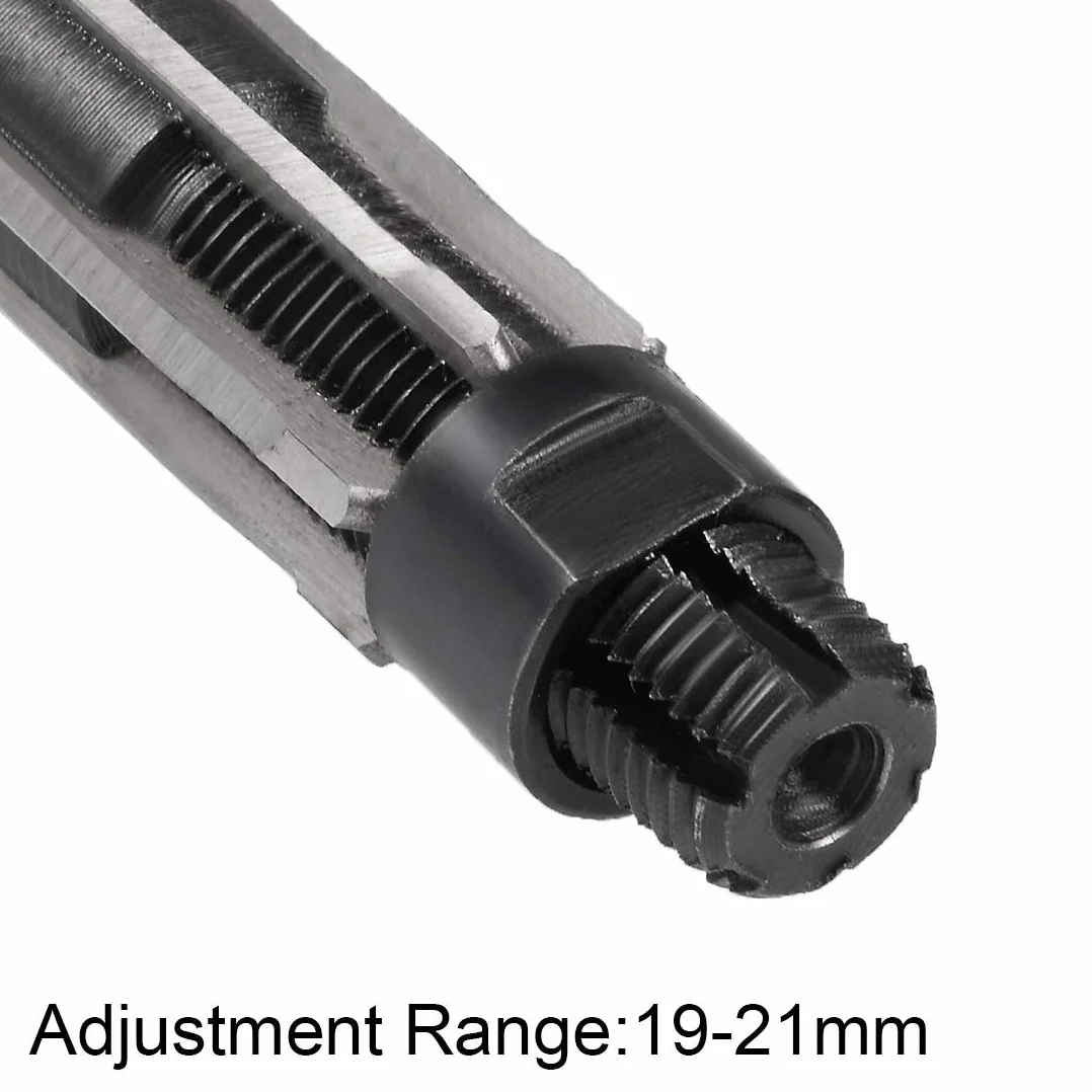 Sourcing map Alésoir à main réglable 19-21 mm Haute Vitesse Acier H8 6 Flûtes Droites Fraisage Outil