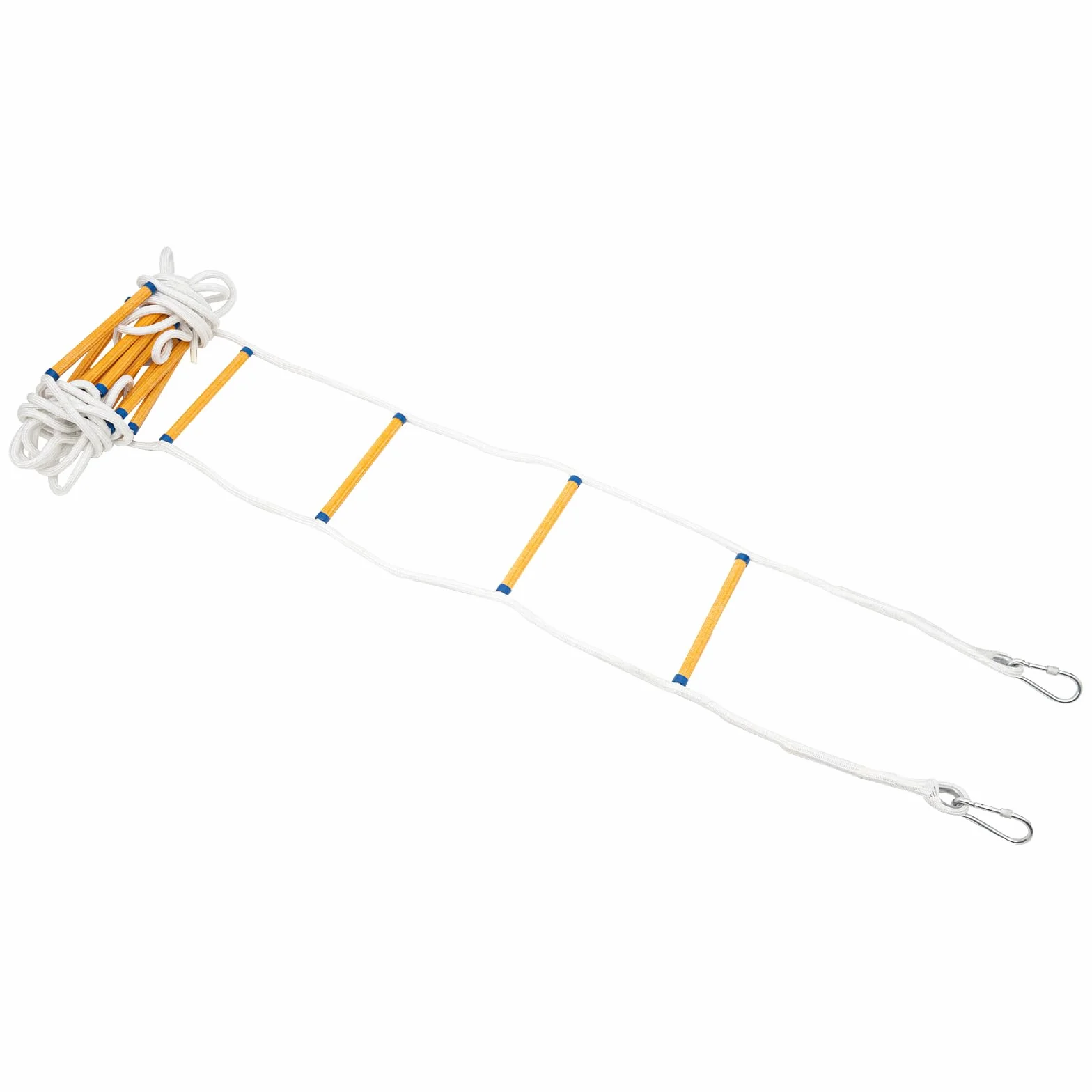 Échelle d'incendie avec 2 mousquetons, échelle en corde, échelle de sauvetage ignifuge, 7,5 m/10 m/12 m, jusqu'à 200 kg, pour lutte contre les incendies, aide d'urgence, corde de sauvetage (10 m)