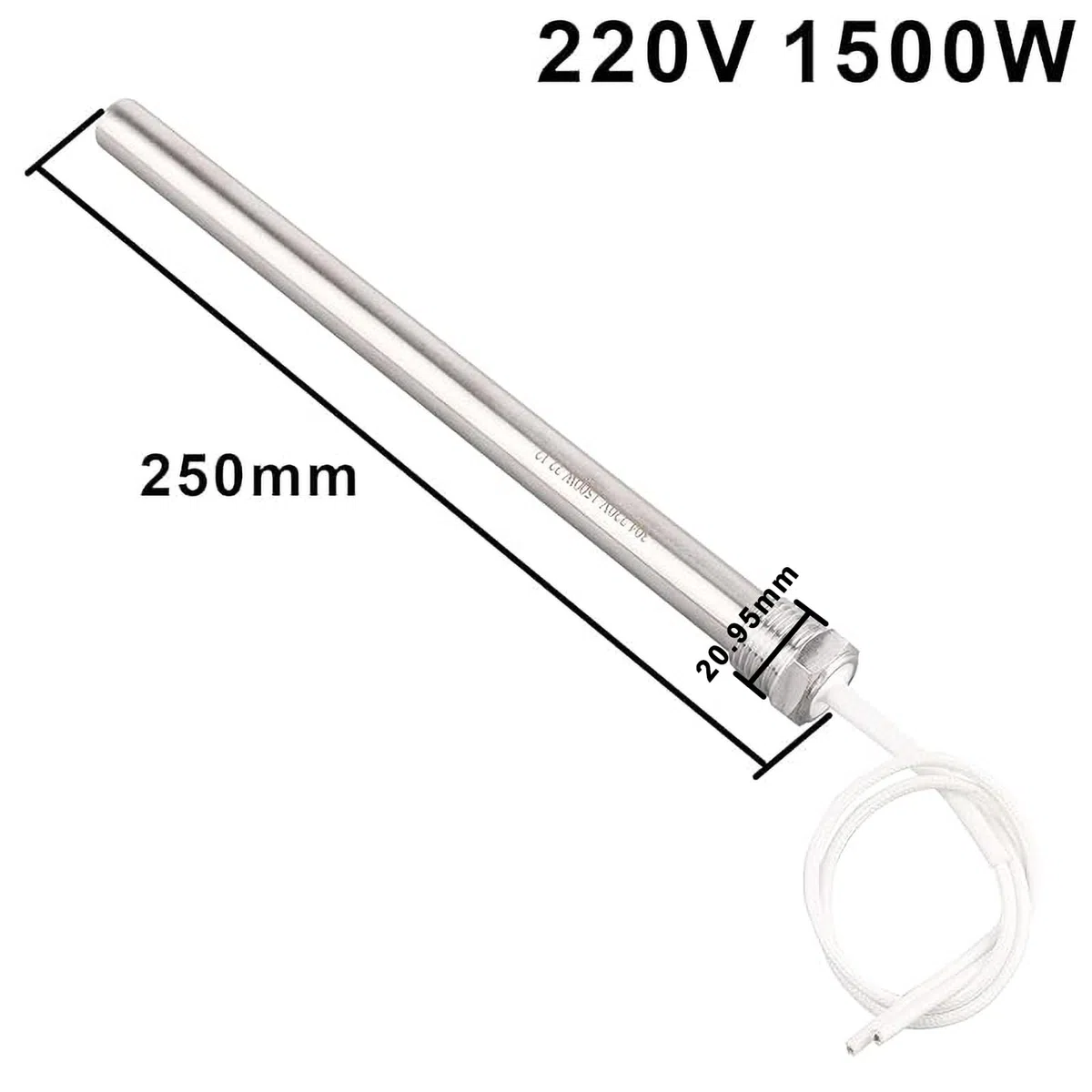 Cartouche Chauffante 220 V 1500 W Avec Bride de 1,27 cm Multifonction DIY - Tige en Acier Inoxydable - Élément Chauffant