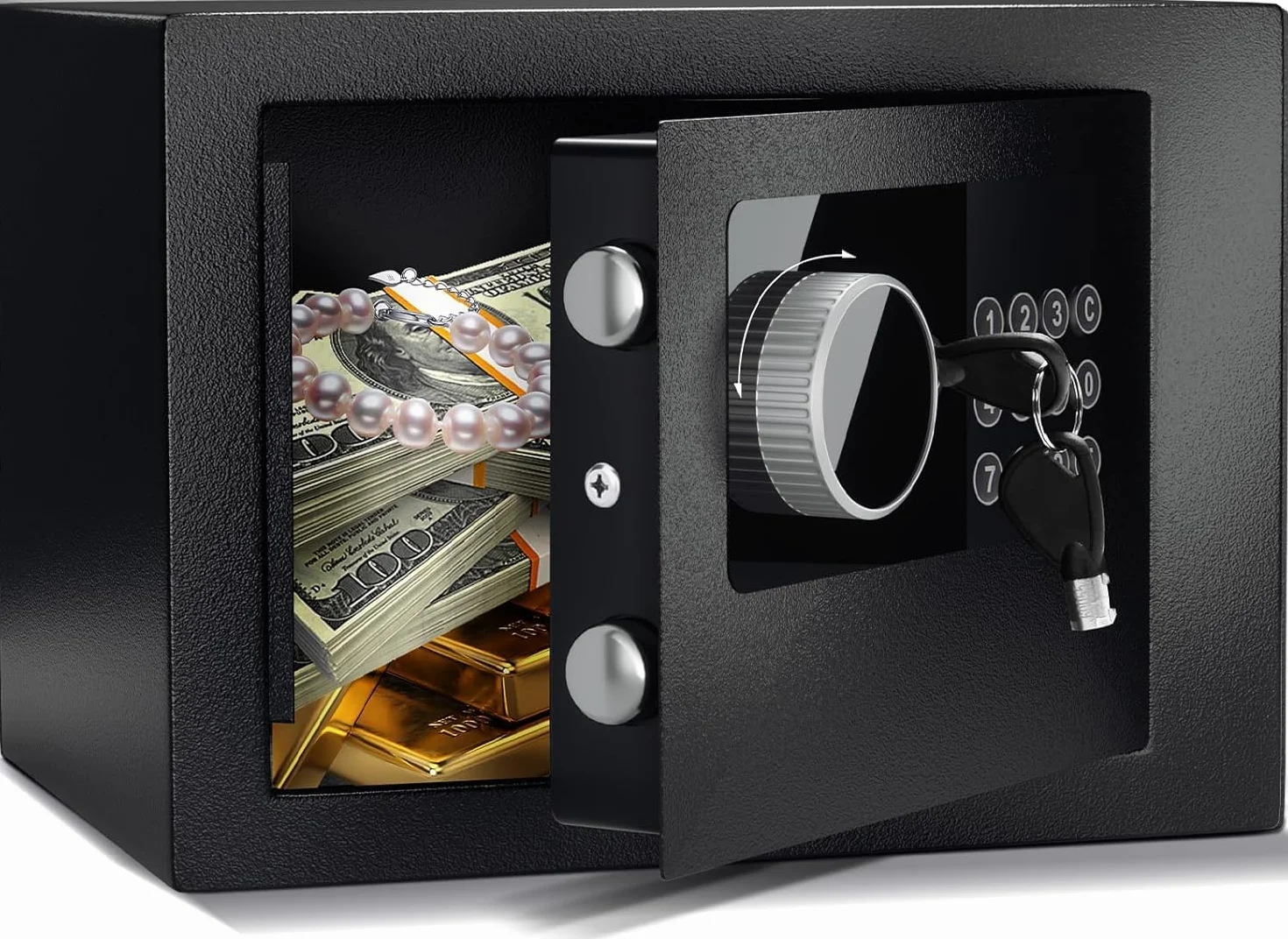 SINZUX Coffre-fort mural, coffre-fort pour armoire pour bureau à domicile, coffre-fort électronique numérique avec système d'alarme intelligent, (23 x 17 x 17 cm) - 6,6 l, par coffre-fort avec clé