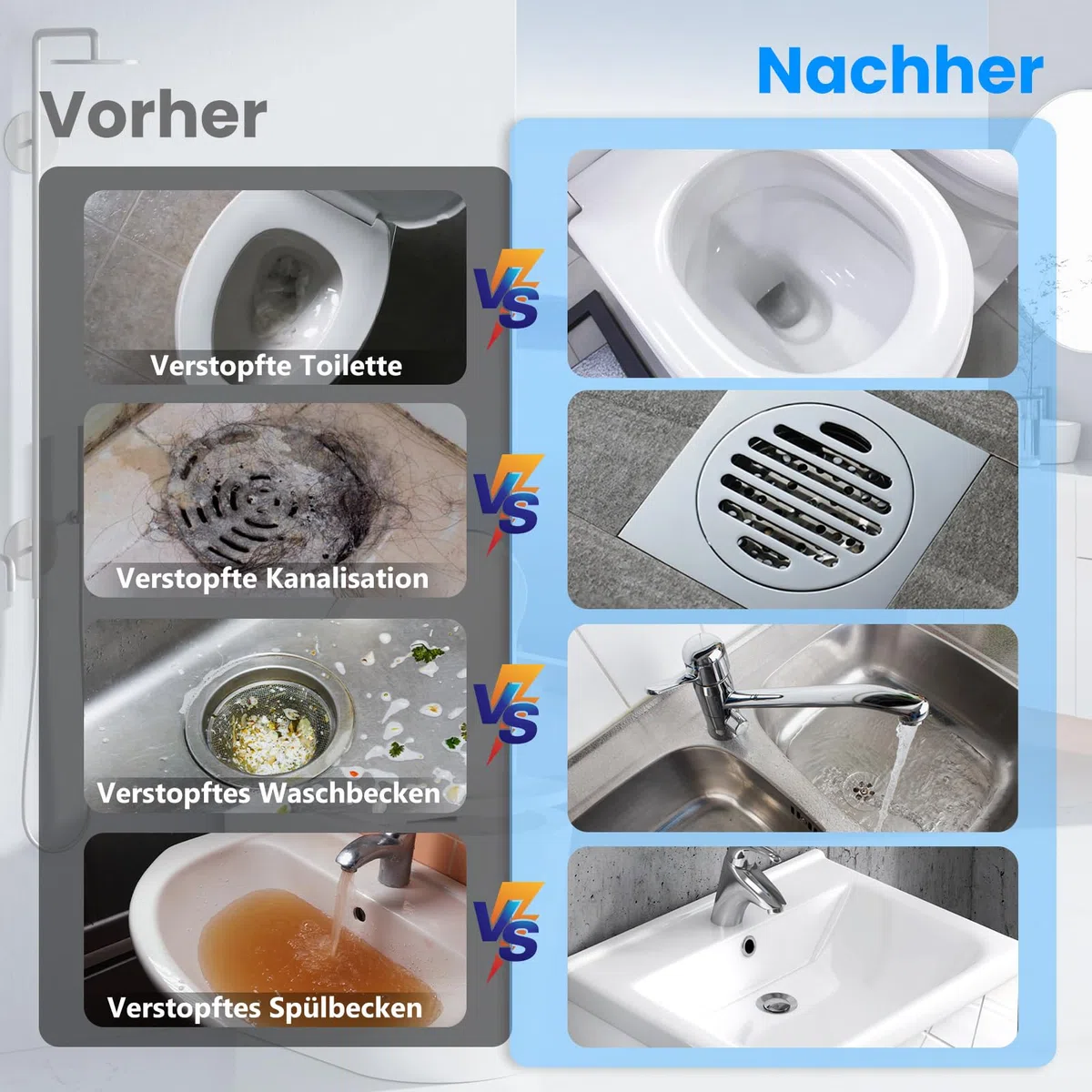 Pompe de débouchage haute pression avec indicateur de pression d'air, déboucheur d'air comprimé avec 4 ventouses, ventouse grise pour lavabo, toilettes, salle de bain, douche, cuisine
