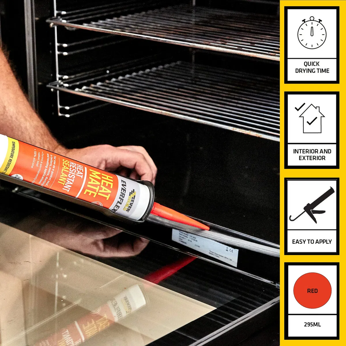 Everbuild Heatbk 310 ml en silicone chaleur Mate Mastic – Rouge