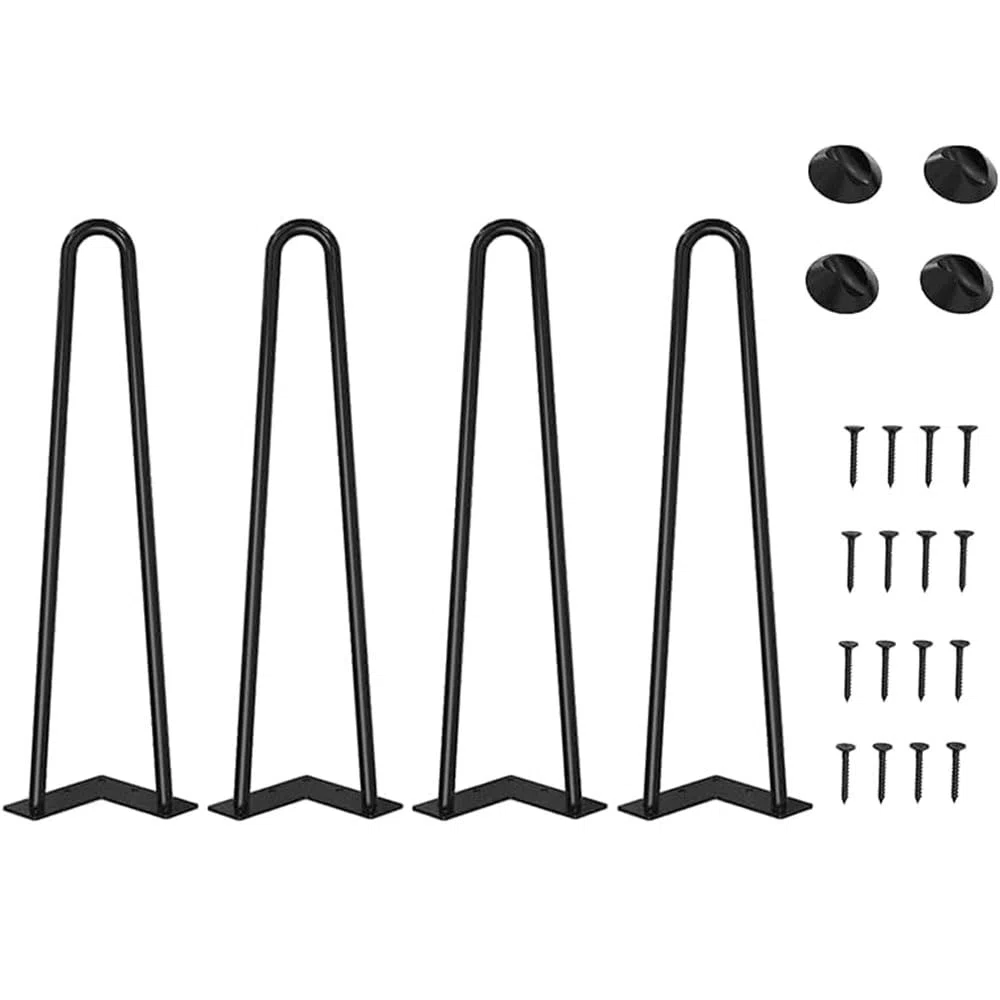 WINSOON 4pcs 40cm DIY Pieds de Table en Métal, Hairpin Legs, Diamètre 9 mm Pieds de Meuble pour Table Basse,Table de Salle à Manger