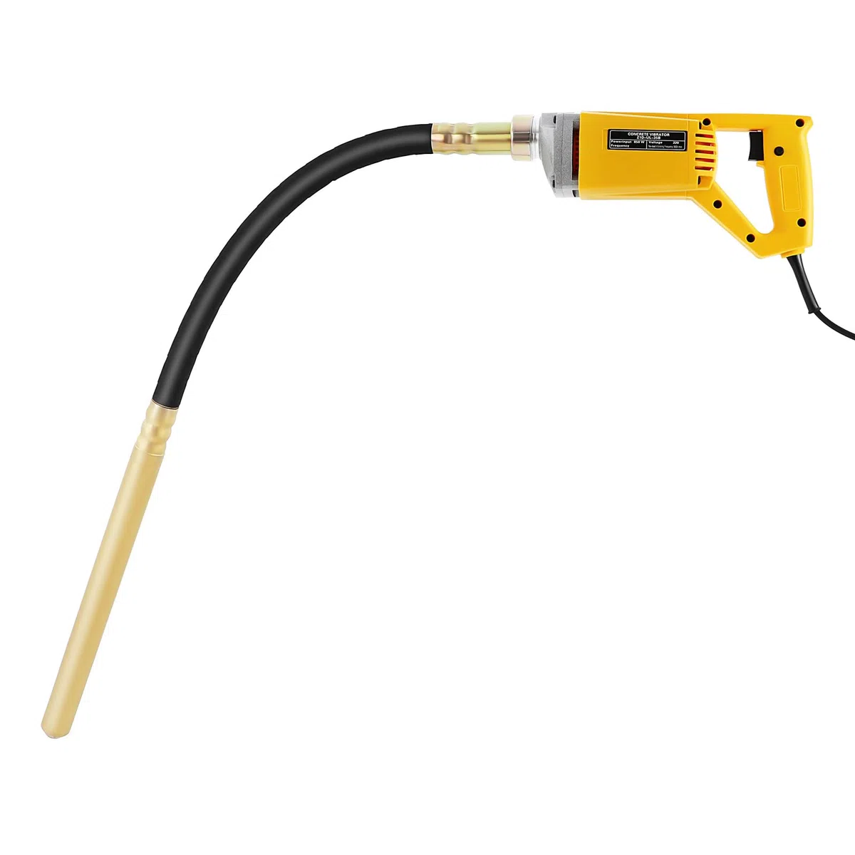 Vibrateur à Béton Électrique, 800W Vibrateur manuel, Outil Vibrant Portatif pour Béton avec Aiguille Vibrante 1m, 4500 tr/min, pour Construction de Routes et Tunnels