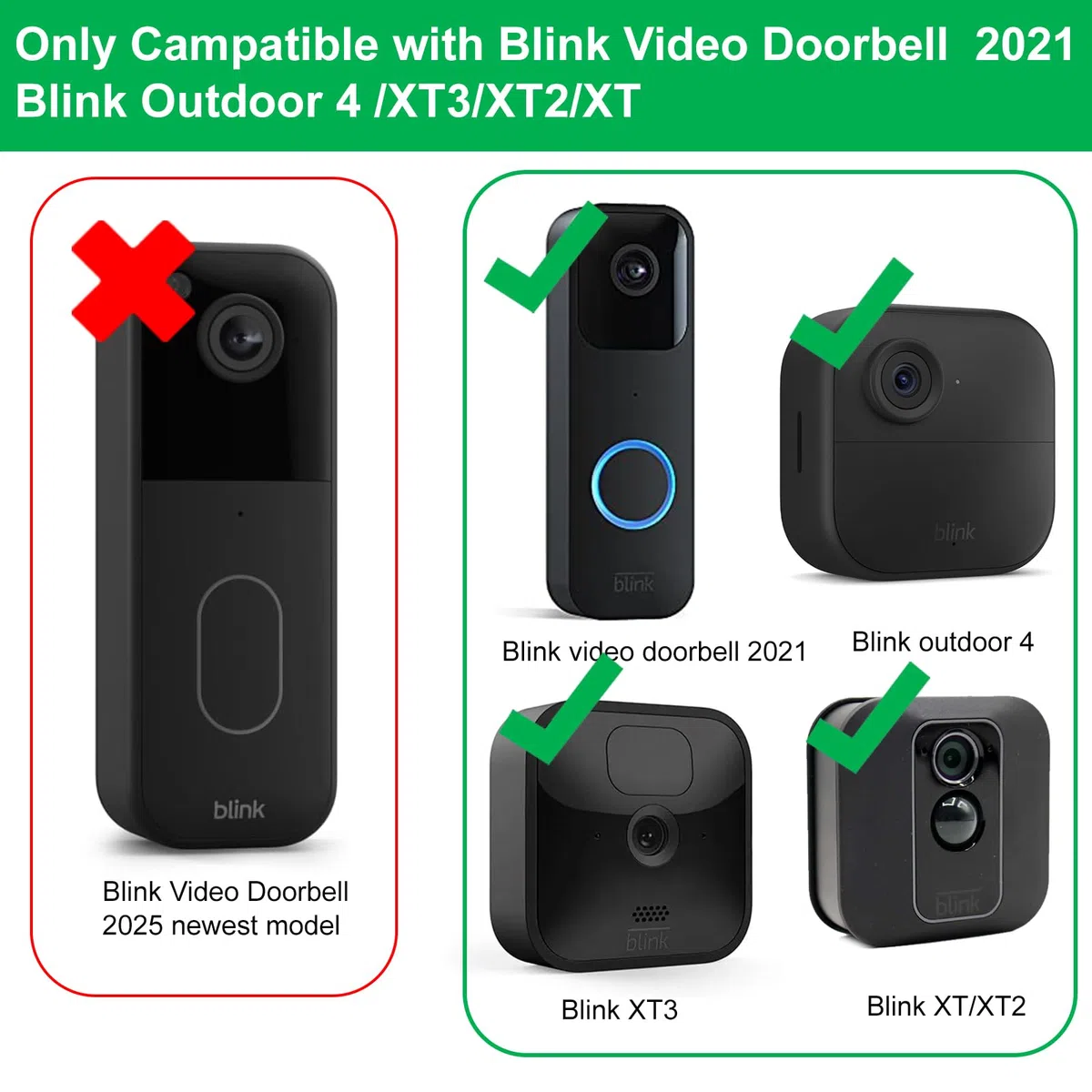 UYODM Câble de charge adaptateur d'alimentation de 6 m conçu pour la sonnette vidéo Blink (remplace la batterie), Blink Outdoor 4 (4e génération) et XT3, transformateur de sonnette avec câble