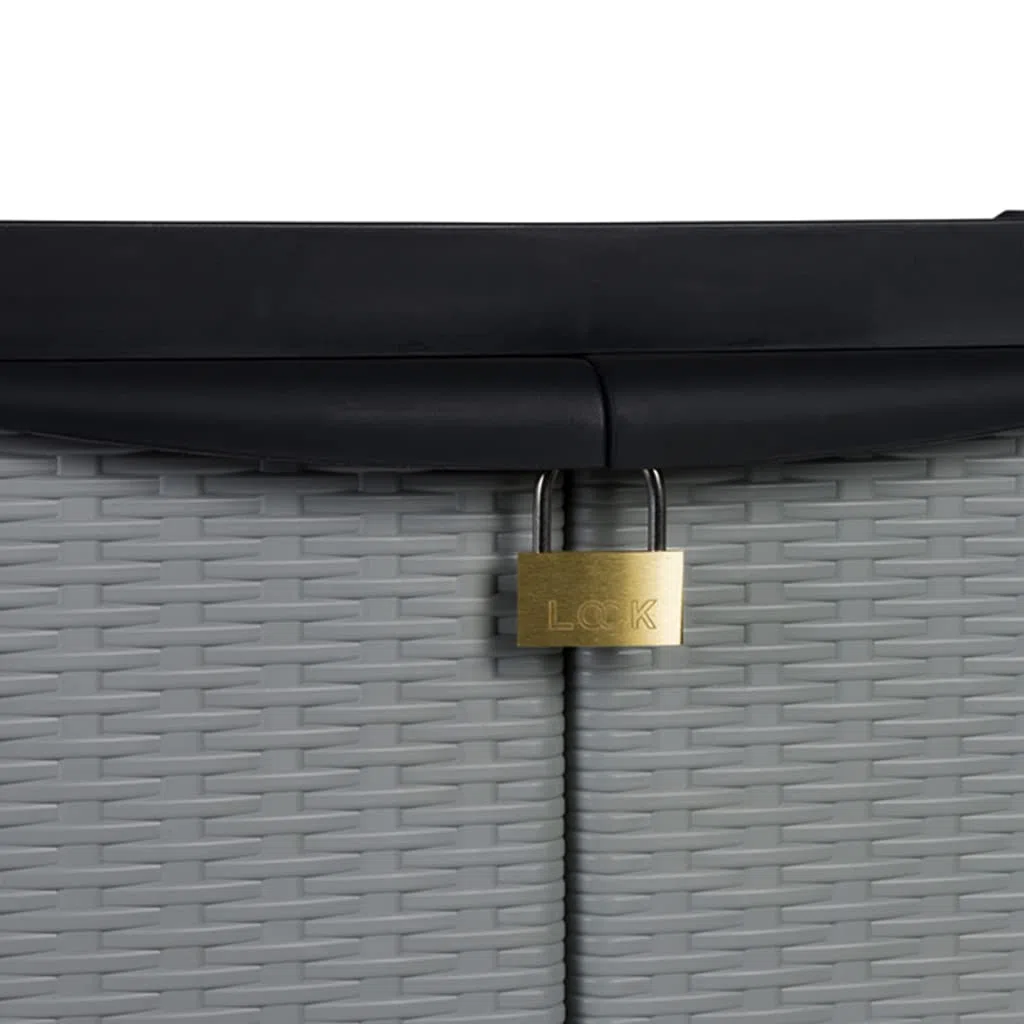 Kreher Armoire en plastique Madera, au design rotin avec une étagère réglable avec une capacité de charge de 20 kg, version moyenne