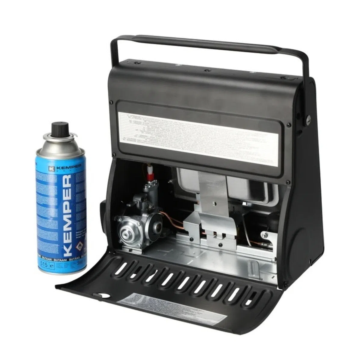Kemper - Chauffage à gaz Portable 1700W Systèmes Sécurité intégrés + 8 Cartouches de gaz Butane Autonomie 2h30