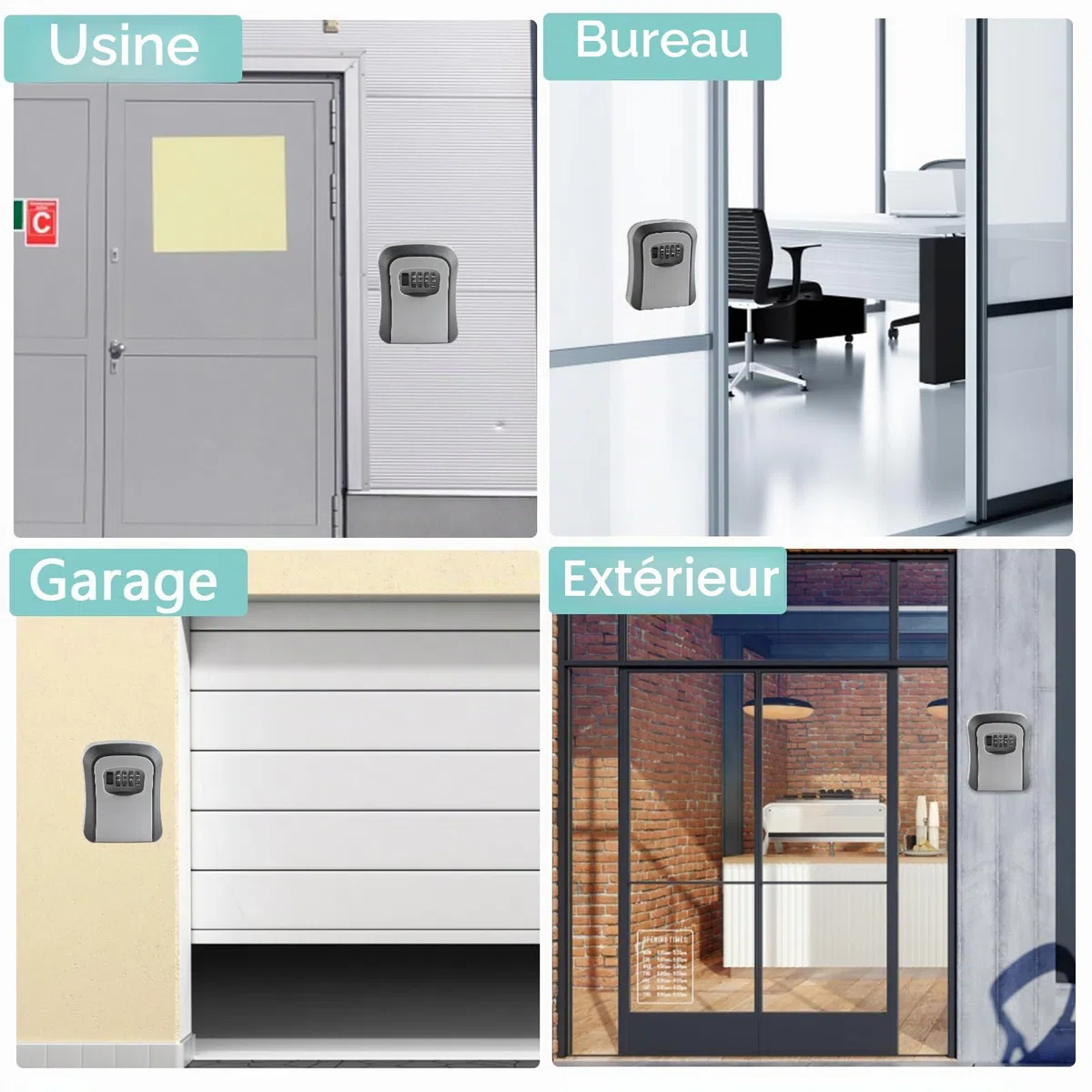 Boite a Clef Securisee, Boite a Clefs Murale de avec Code à 4 Chiffres, Boite a Clefs Sécurisée Exterieur,Boîte à Clés étanche et antirouille pour Appartements Bureaux Écoles Garages Entrepôts Maisons