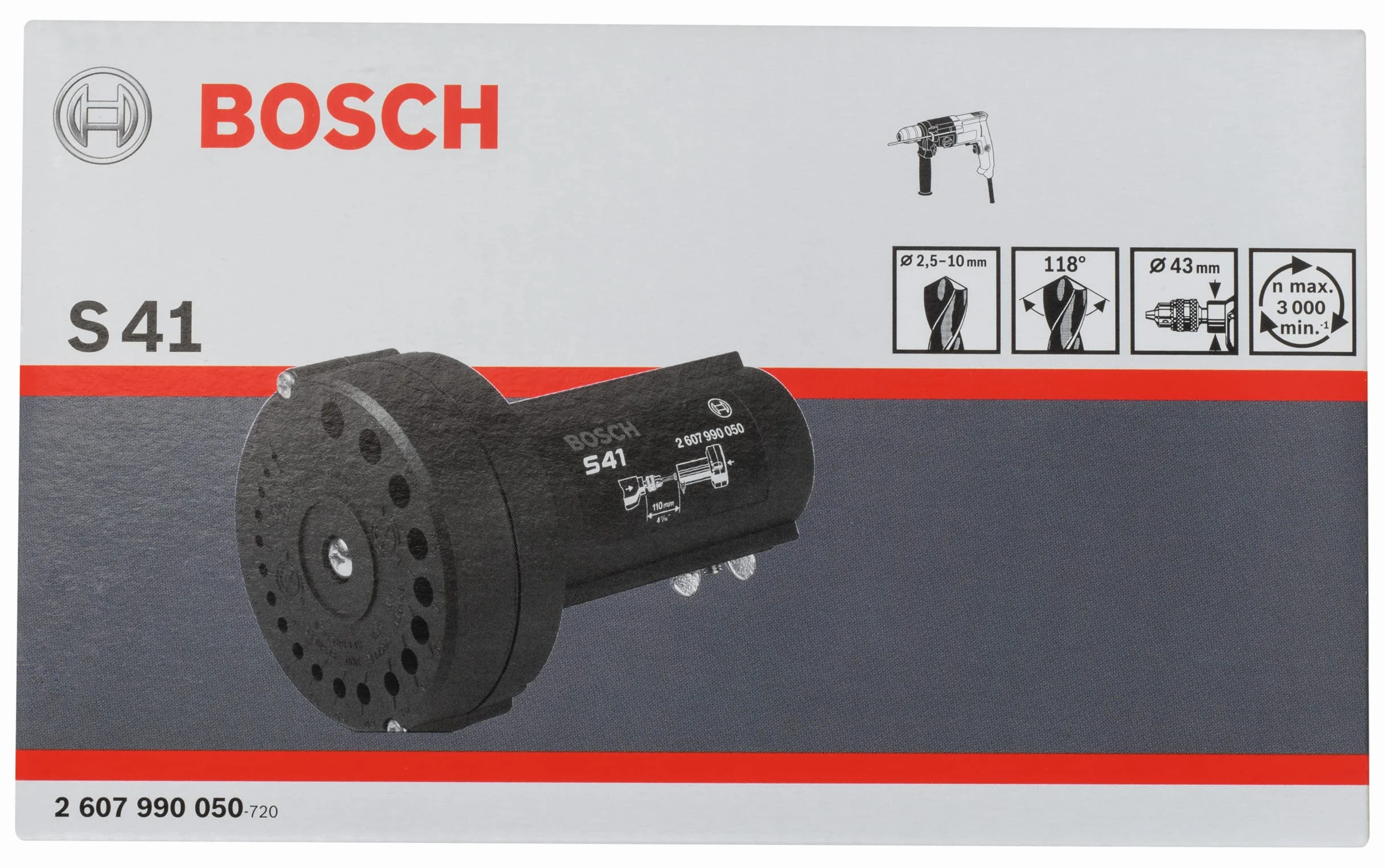 Bosch Accessories 2607990050 Affûteuse de forets S 41 Gris