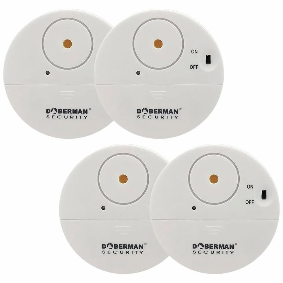 WOWSEA DOBERMAN SECURITY Alarme de fenêtre ultra fine - Alarme puissante de 100 dB et capteurs de vibrations - Design moderne et ultra fin