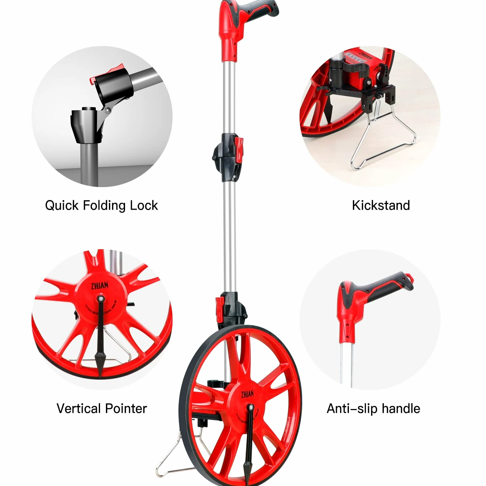 Roue de Mesure Pour Distance de 100 000m, Molette de Mesure Compacte, Outil de Mesure de Route Pour La Mesure de Distance Intérieure et Extérieure