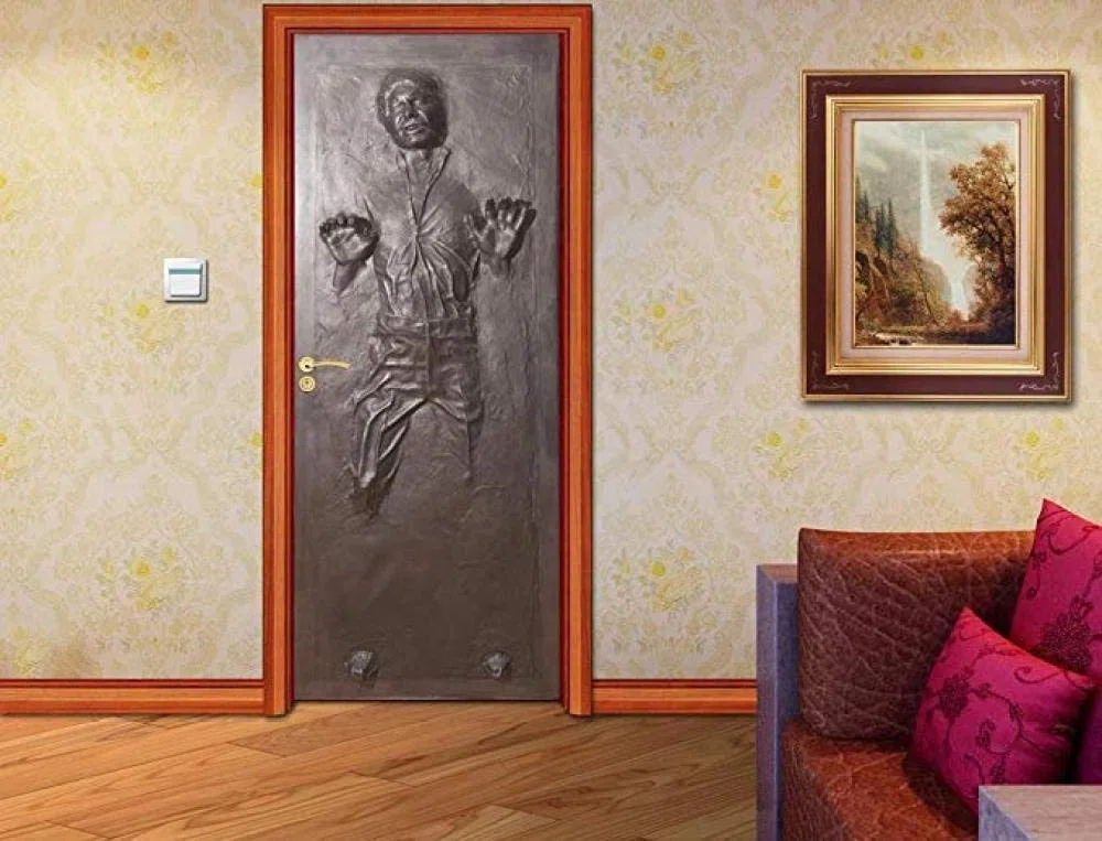 Han Solo Autocollant mural en carbonite pour porte Motif maison 77 x 200 cm