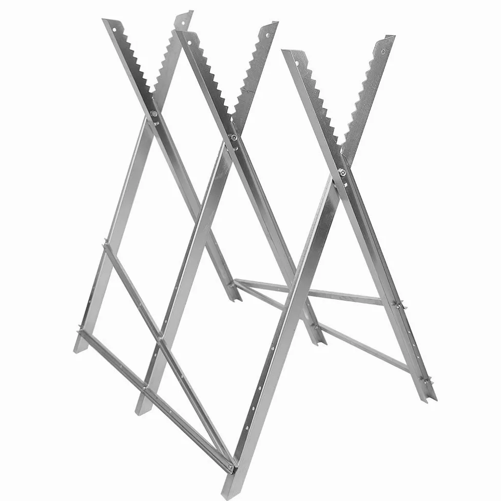 Chevalet de Scie pour Tronçonneuse - 3 Plis,Chevalet de sciage pliable 150 kg métal zingué jardin dents porte-bûches support de coupe tréteau de sciage tronçonneuse (84 * 80 * 80cm (trois colonnes))