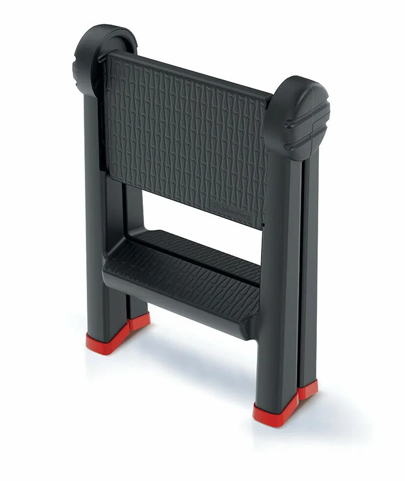Kistenberg Escabeau Pliant avec 2 marches (accès des Deux côtés, Pliable, Charge maximale 150 kg, avec Pieds antidérapants, Plastique, 470 x 435 x 630 mm)