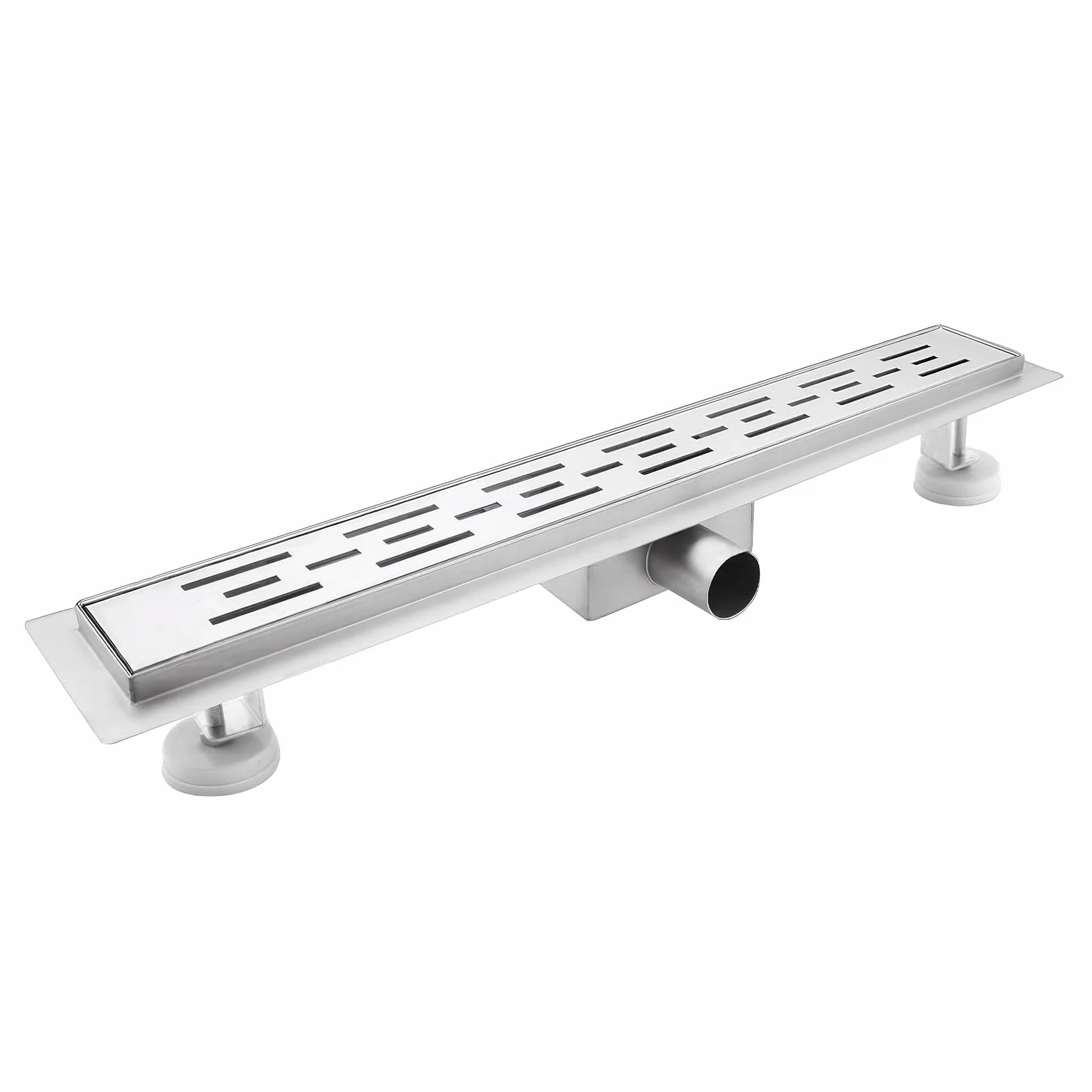 Caniveau de Douche Acier INOX 40cm，Caniveau de Douche avec Siphon à bloqueur d'odeurs et Filtre à Cheveux，Caniveau Extra Plat，Drainage Rapide