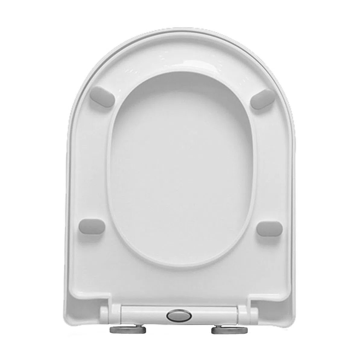 Abattant WC avec Frein De Chute Forme D - Lunette WC Antibactérien - Lunette De Toilette Clipsable, Duroplast - Abattant Toilette Convient Cuvette WC en Forme De D