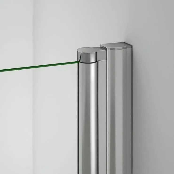 Porte de douche pivotante 70cm en 6mm verre anticalcaire Installation en niche Hauteur 187cm, profilé en chromé