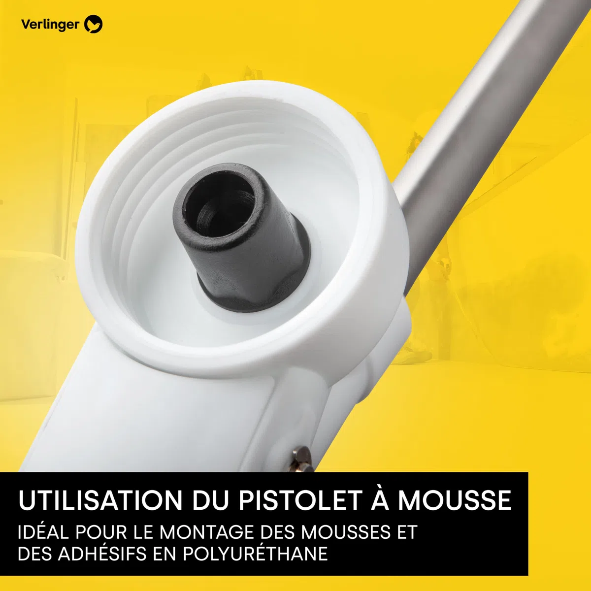 Pistolet pour Mousse PU - Applicateur Professionnel pour Remplissage, Étanchéité et Isolation - Pistolet Mousse de Construction et Adhésifs de Dosage Précis, Robuste et Durable Blanc