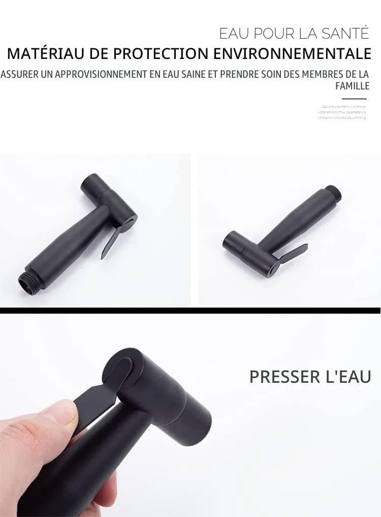 [LOSCHEN] Pulvérisateur de toilettes pour bidet et de toilettes en acier inoxydable, Kit de pulvérisateur de bidet, pulvérisateur de robinetterie Pulvérisateur de WC Shattaf (noir)