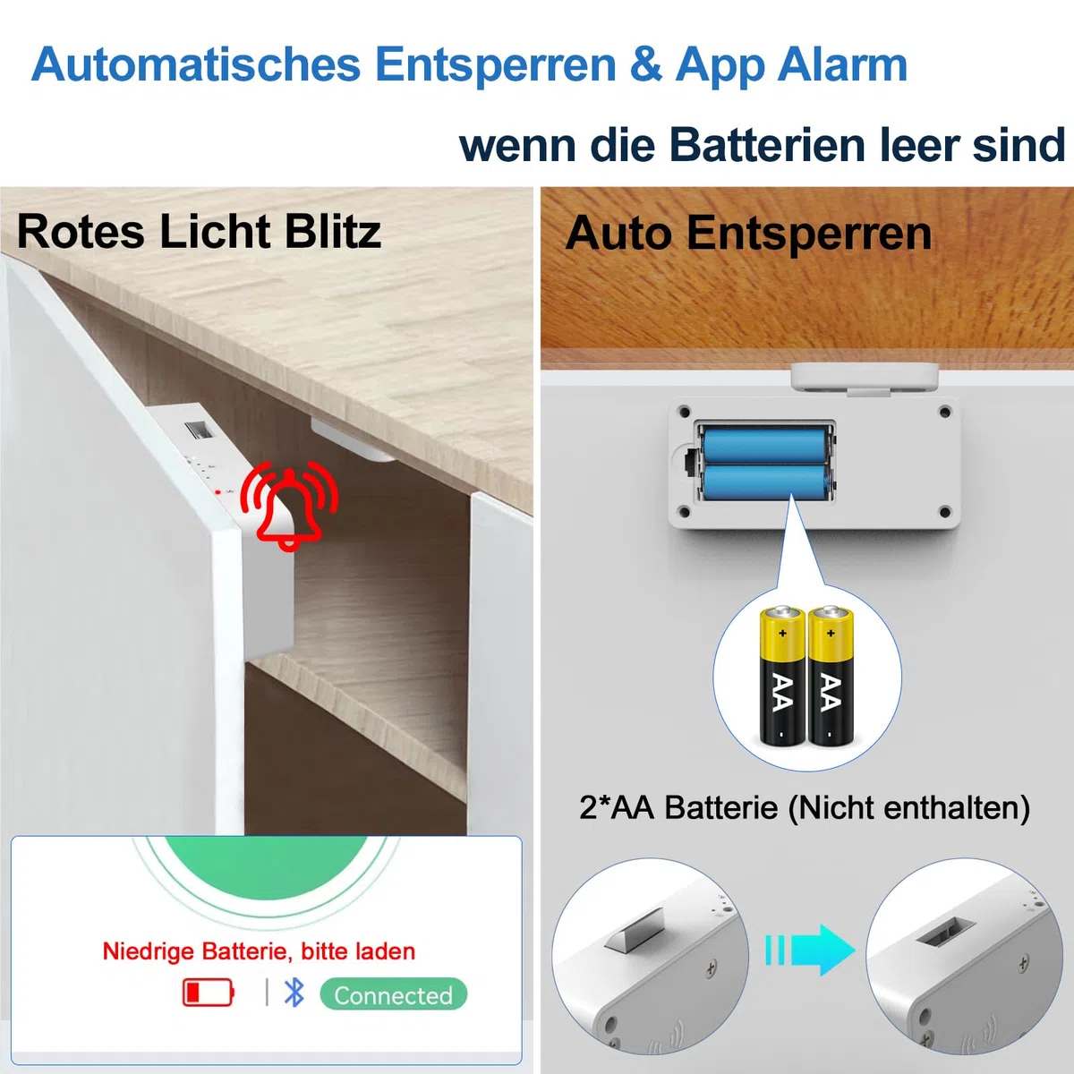 Serrure d'armoire RFID Serrure de tiroir électronique eLinkSmart No Keys: NFC Bluetooth App Hidden Childproof Cabinet Lock ​pour Camouflage Liquor Pantry